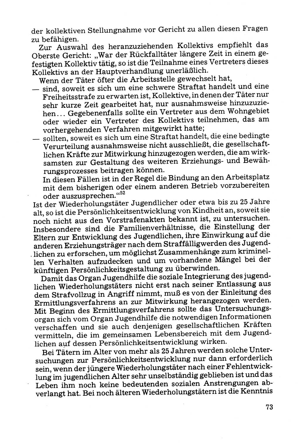 Grundfragen der Beweisführung im Ermittlungsverfahren [Deutsche Demokratische Republik (DDR)] 1980, Seite 73 (Bws.-Fhrg. EV DDR 1980, S. 73)