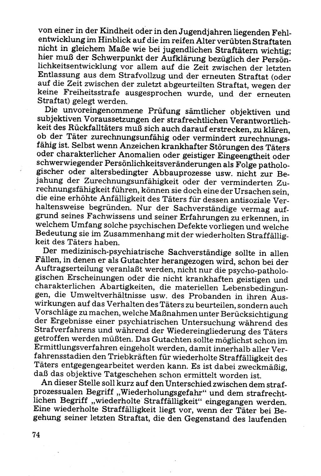 Grundfragen der Beweisführung im Ermittlungsverfahren [Deutsche Demokratische Republik (DDR)] 1980, Seite 74 (Bws.-Fhrg. EV DDR 1980, S. 74)