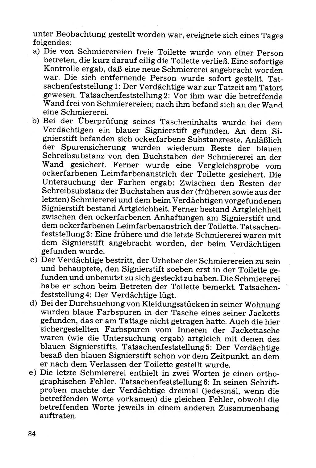 Grundfragen der Beweisführung im Ermittlungsverfahren [Deutsche Demokratische Republik (DDR)] 1980, Seite 84 (Bws.-Fhrg. EV DDR 1980, S. 84)