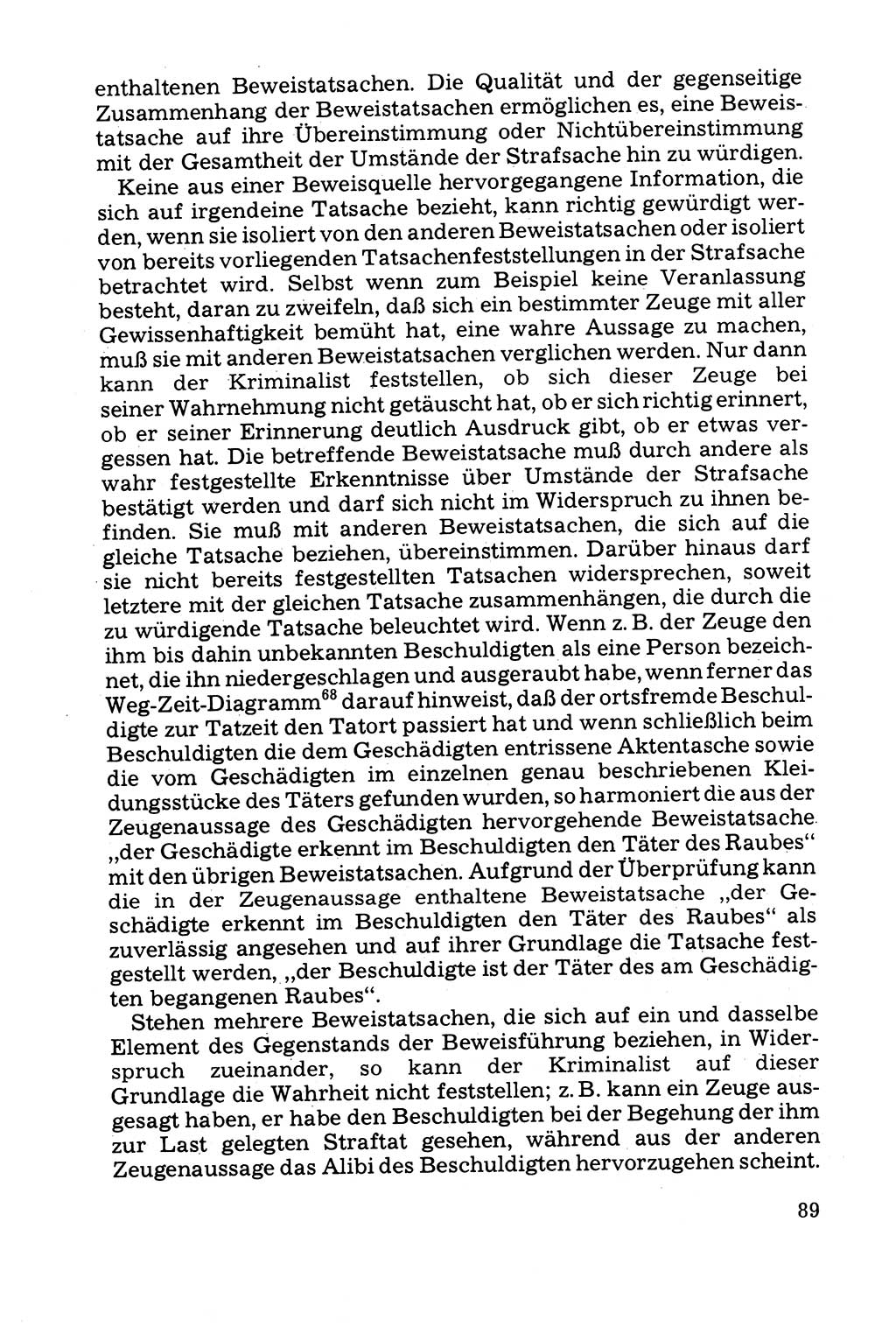 Grundfragen der Beweisführung im Ermittlungsverfahren [Deutsche Demokratische Republik (DDR)] 1980, Seite 89 (Bws.-Fhrg. EV DDR 1980, S. 89)