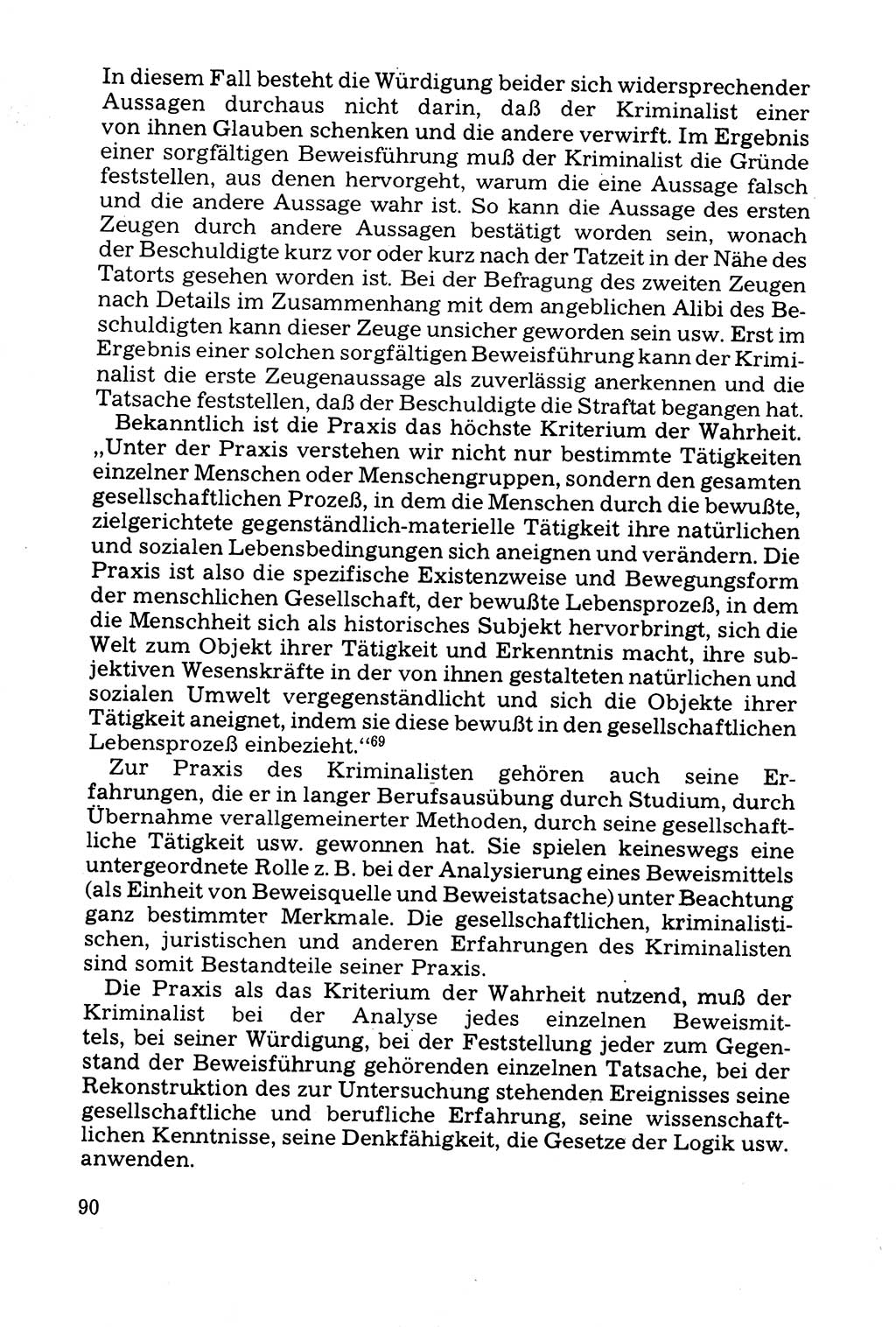 Grundfragen der Beweisführung im Ermittlungsverfahren [Deutsche Demokratische Republik (DDR)] 1980, Seite 90 (Bws.-Fhrg. EV DDR 1980, S. 90)