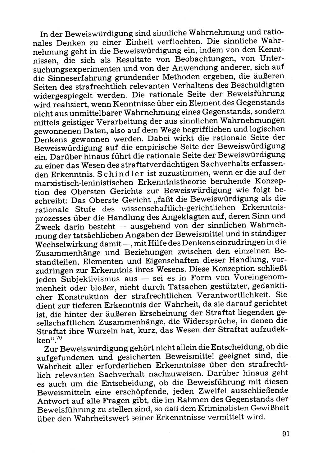 Grundfragen der Beweisführung im Ermittlungsverfahren [Deutsche Demokratische Republik (DDR)] 1980, Seite 91 (Bws.-Fhrg. EV DDR 1980, S. 91)