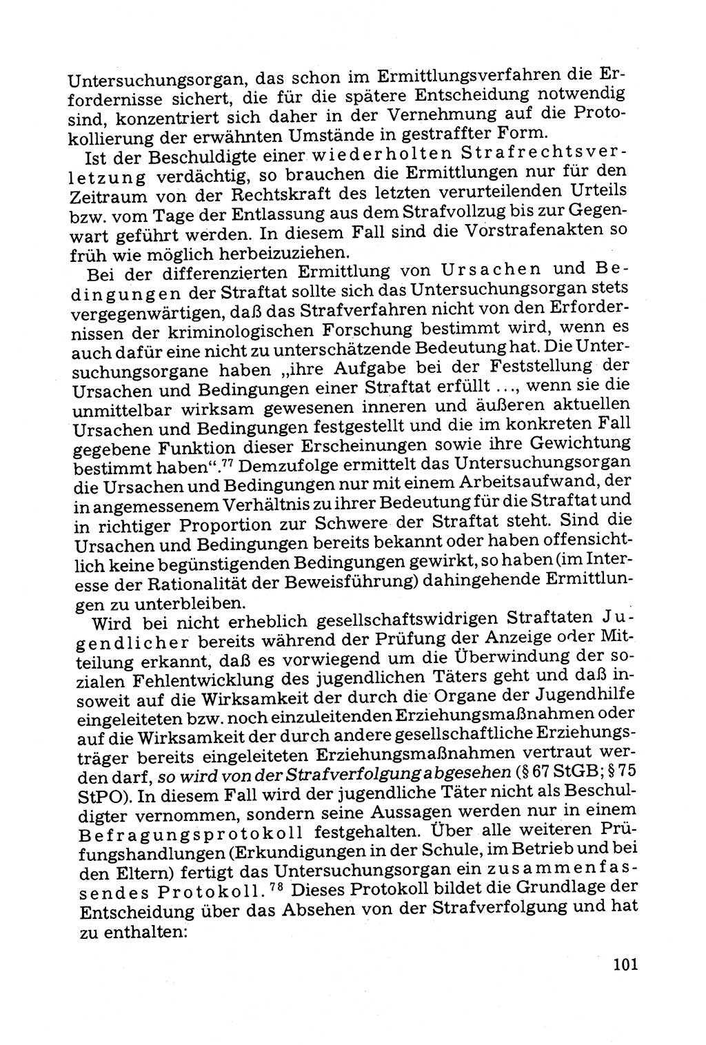 Grundfragen der Beweisführung im Ermittlungsverfahren [Deutsche Demokratische Republik (DDR)] 1980, Seite 101 (Bws.-Fhrg. EV DDR 1980, S. 101)