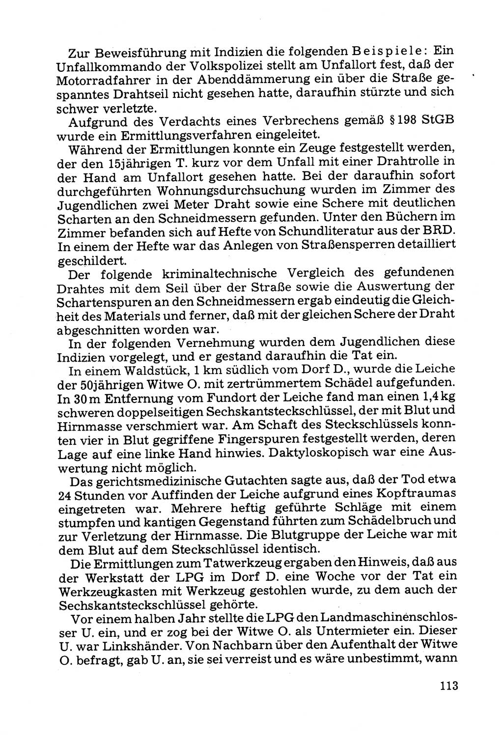 Grundfragen der Beweisführung im Ermittlungsverfahren [Deutsche Demokratische Republik (DDR)] 1980, Seite 113 (Bws.-Fhrg. EV DDR 1980, S. 113)