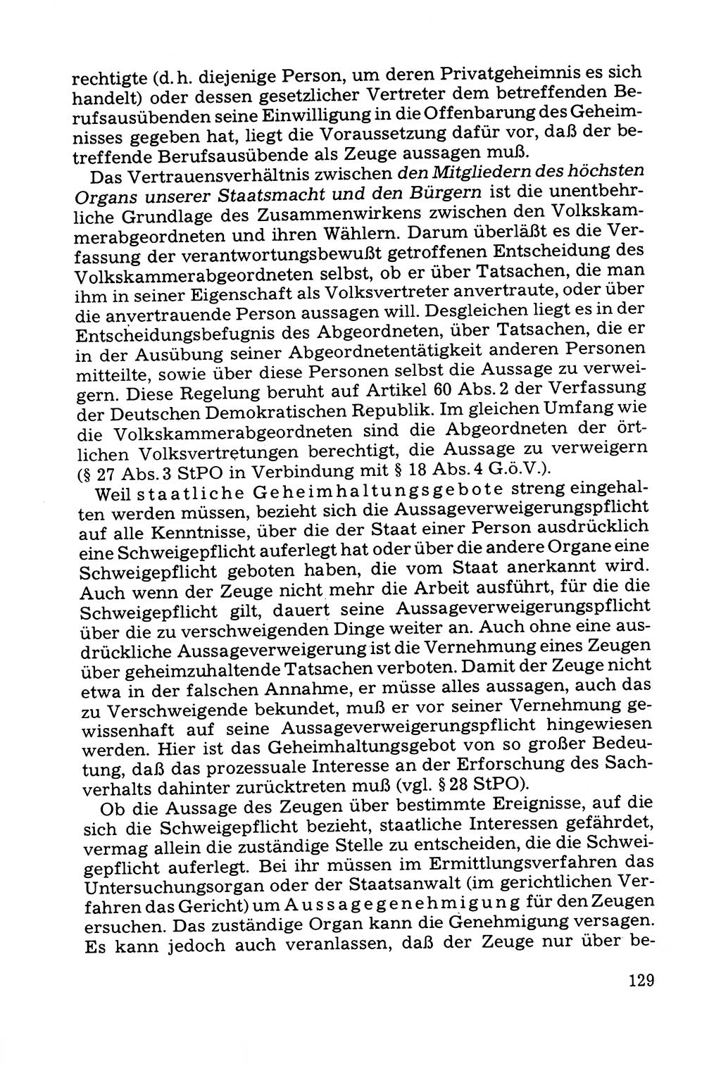 Grundfragen der Beweisführung im Ermittlungsverfahren [Deutsche Demokratische Republik (DDR)] 1980, Seite 129 (Bws.-Fhrg. EV DDR 1980, S. 129)