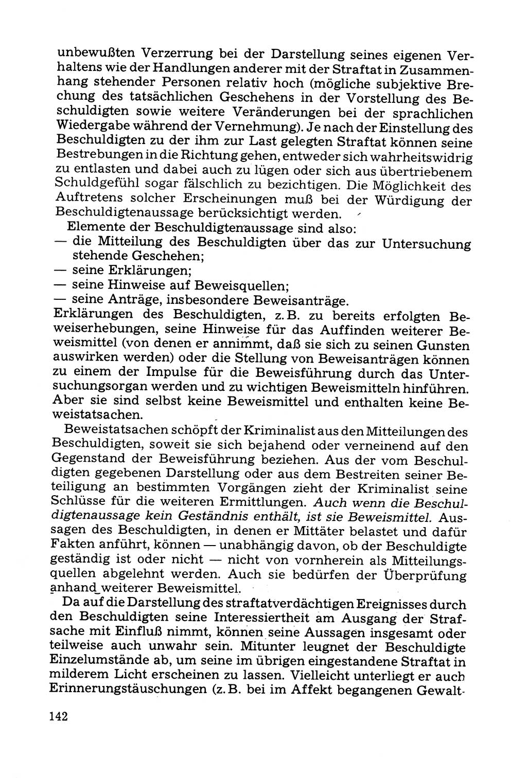 Grundfragen der Beweisführung im Ermittlungsverfahren [Deutsche Demokratische Republik (DDR)] 1980, Seite 142 (Bws.-Fhrg. EV DDR 1980, S. 142)