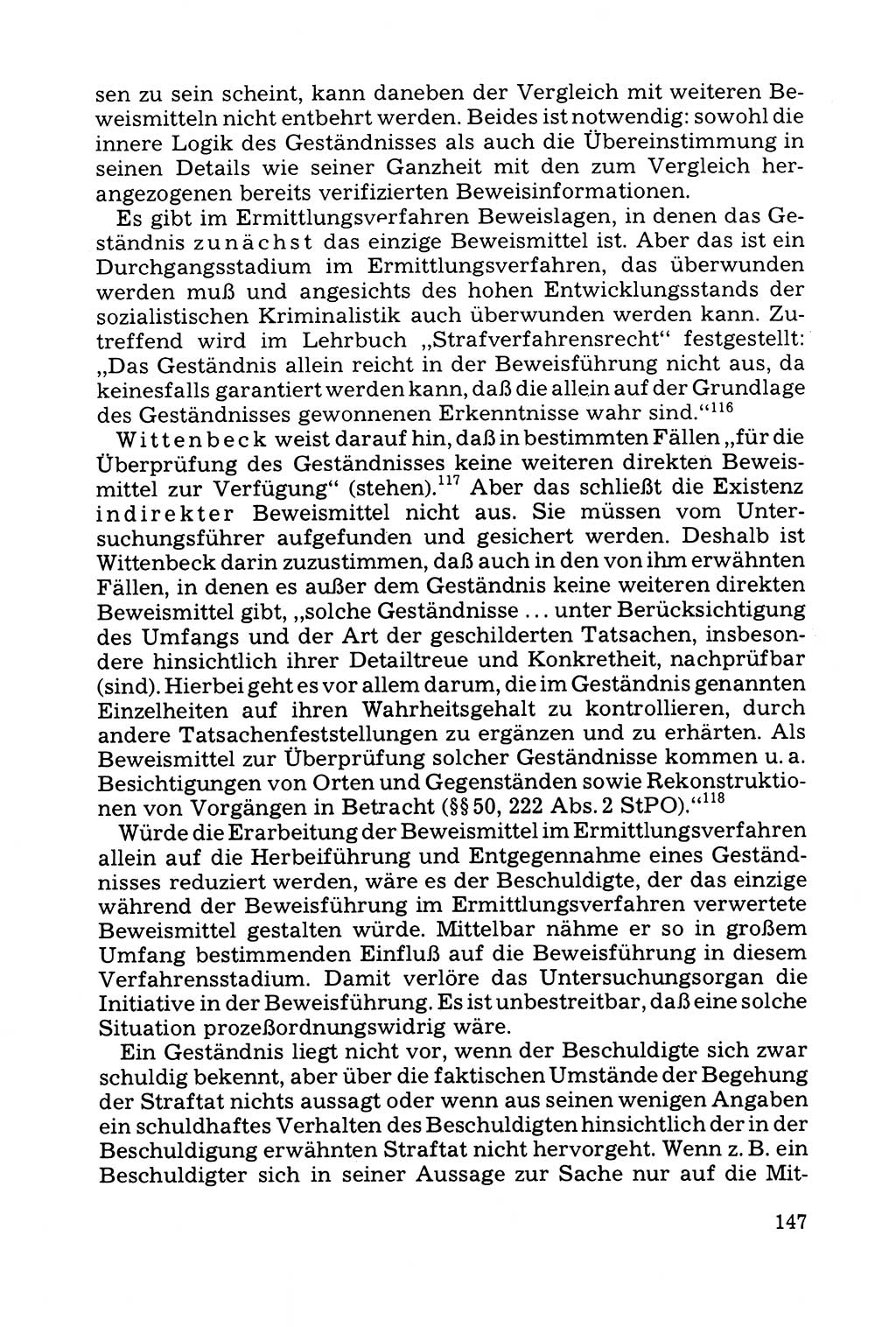 Grundfragen der Beweisführung im Ermittlungsverfahren [Deutsche Demokratische Republik (DDR)] 1980, Seite 147 (Bws.-Fhrg. EV DDR 1980, S. 147)