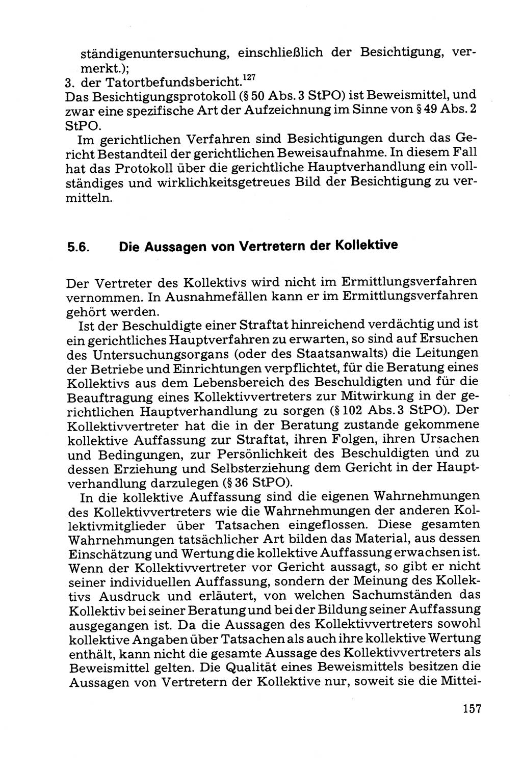 Grundfragen der Beweisführung im Ermittlungsverfahren [Deutsche Demokratische Republik (DDR)] 1980, Seite 157 (Bws.-Fhrg. EV DDR 1980, S. 157)