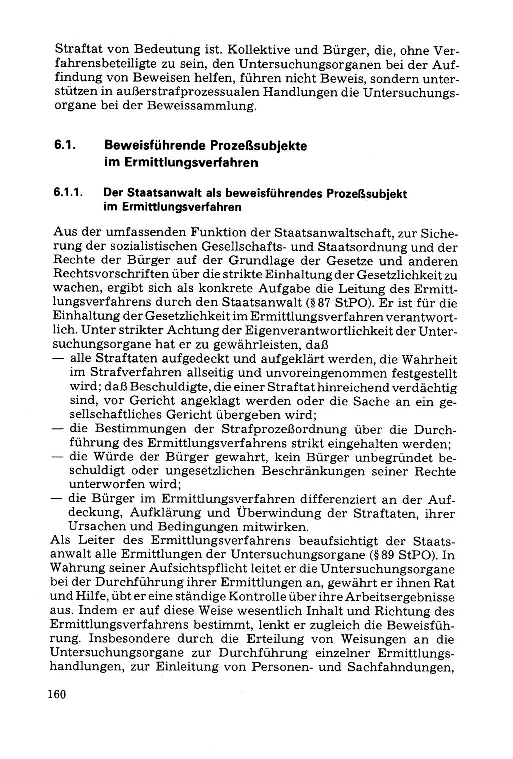 Grundfragen der Beweisführung im Ermittlungsverfahren [Deutsche Demokratische Republik (DDR)] 1980, Seite 160 (Bws.-Fhrg. EV DDR 1980, S. 160)
