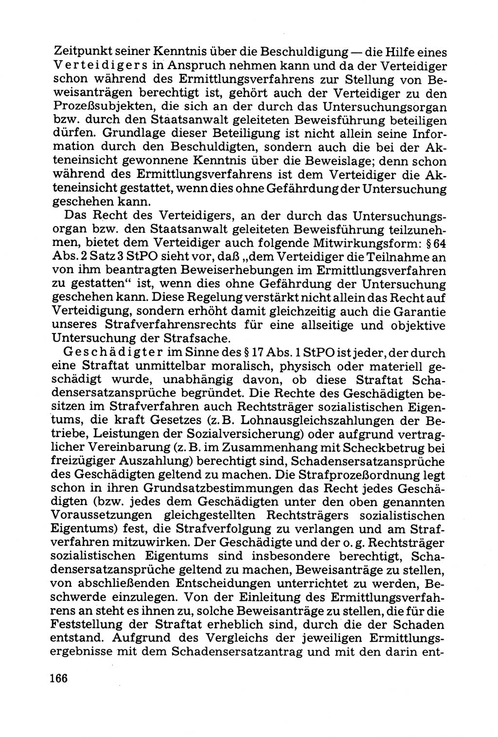 Grundfragen der Beweisführung im Ermittlungsverfahren [Deutsche Demokratische Republik (DDR)] 1980, Seite 166 (Bws.-Fhrg. EV DDR 1980, S. 166)