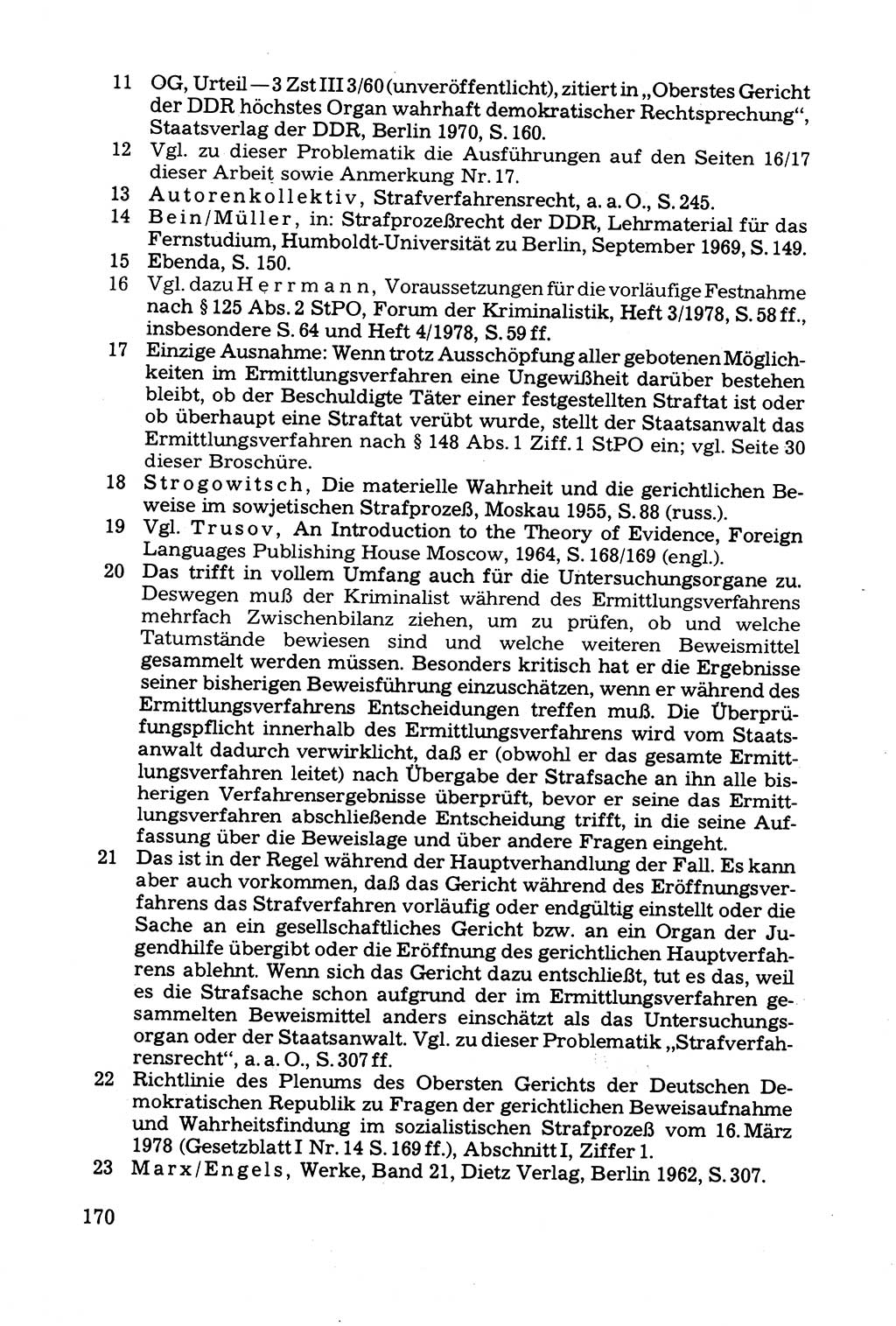 Grundfragen der Beweisführung im Ermittlungsverfahren [Deutsche Demokratische Republik (DDR)] 1980, Seite 170 (Bws.-Fhrg. EV DDR 1980, S. 170)