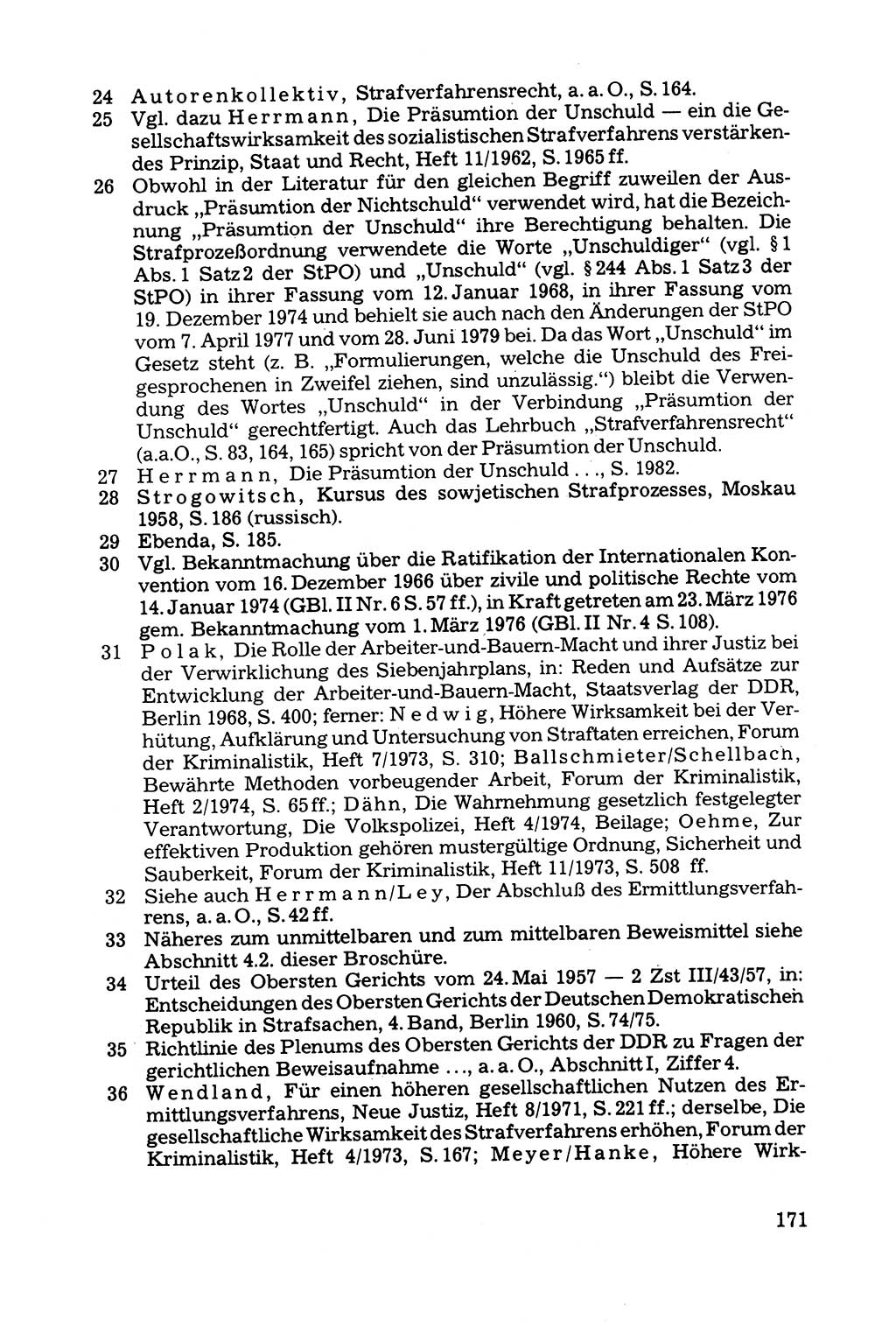 Grundfragen der Beweisführung im Ermittlungsverfahren [Deutsche Demokratische Republik (DDR)] 1980, Seite 171 (Bws.-Fhrg. EV DDR 1980, S. 171)