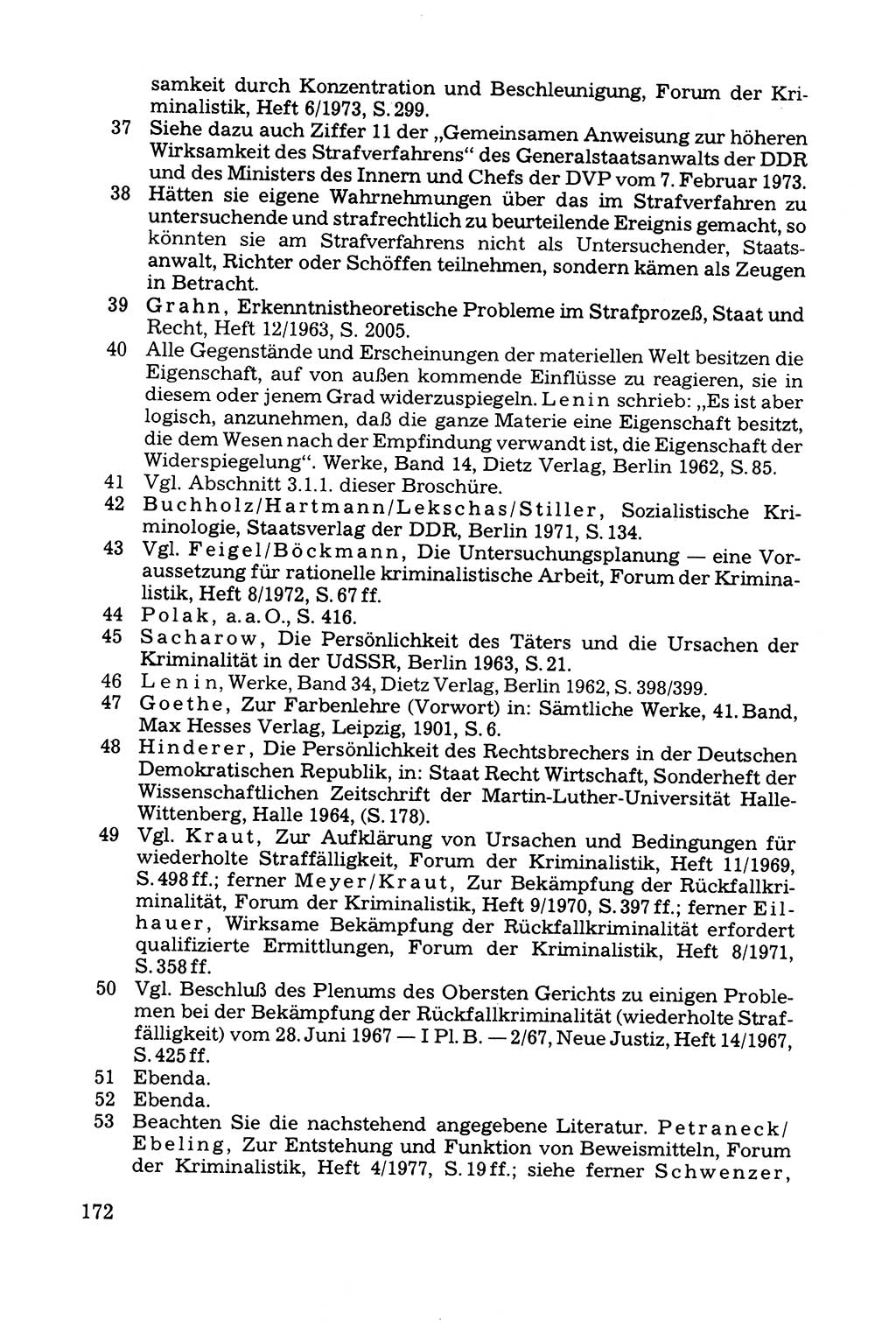 Grundfragen der Beweisführung im Ermittlungsverfahren [Deutsche Demokratische Republik (DDR)] 1980, Seite 172 (Bws.-Fhrg. EV DDR 1980, S. 172)