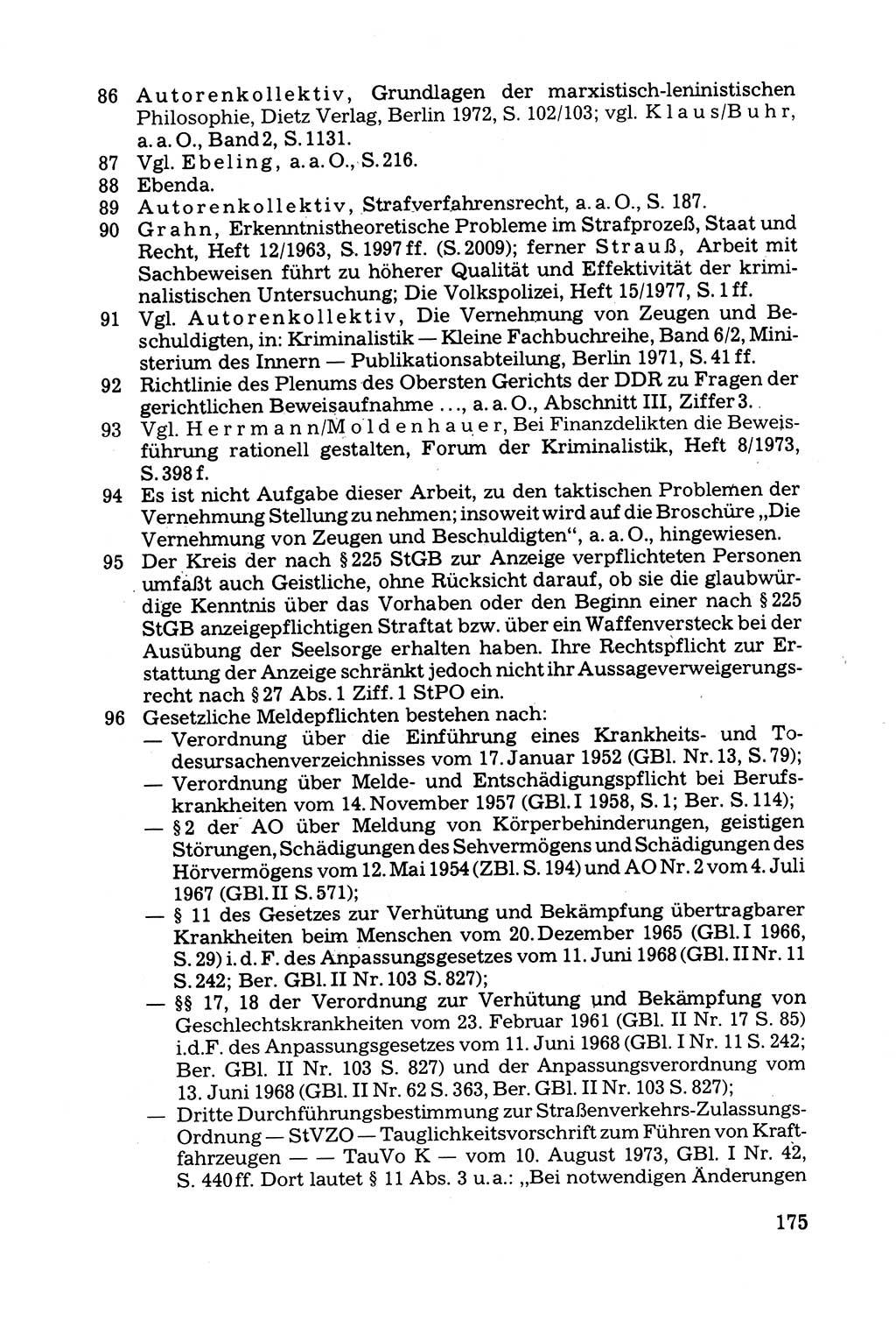 Grundfragen der Beweisführung im Ermittlungsverfahren [Deutsche Demokratische Republik (DDR)] 1980, Seite 175 (Bws.-Fhrg. EV DDR 1980, S. 175)