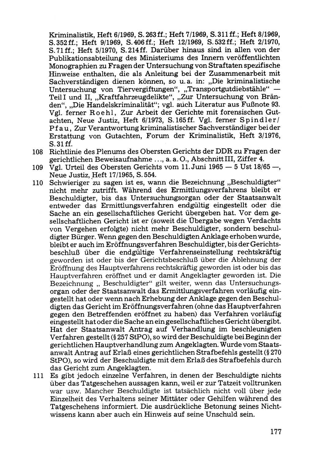 Grundfragen der Beweisführung im Ermittlungsverfahren [Deutsche Demokratische Republik (DDR)] 1980, Seite 177 (Bws.-Fhrg. EV DDR 1980, S. 177)