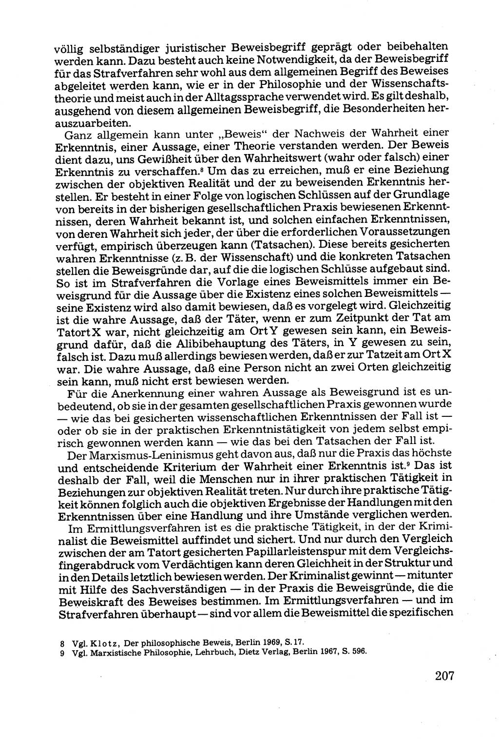 Grundfragen der BeweisfÃ¼hrung im Ermittlungsverfahren [Deutsche Demokratische Republik (DDR)] 1980, Seite 207 (Bws.-Fhrg. EV DDR 1980, S. 207)