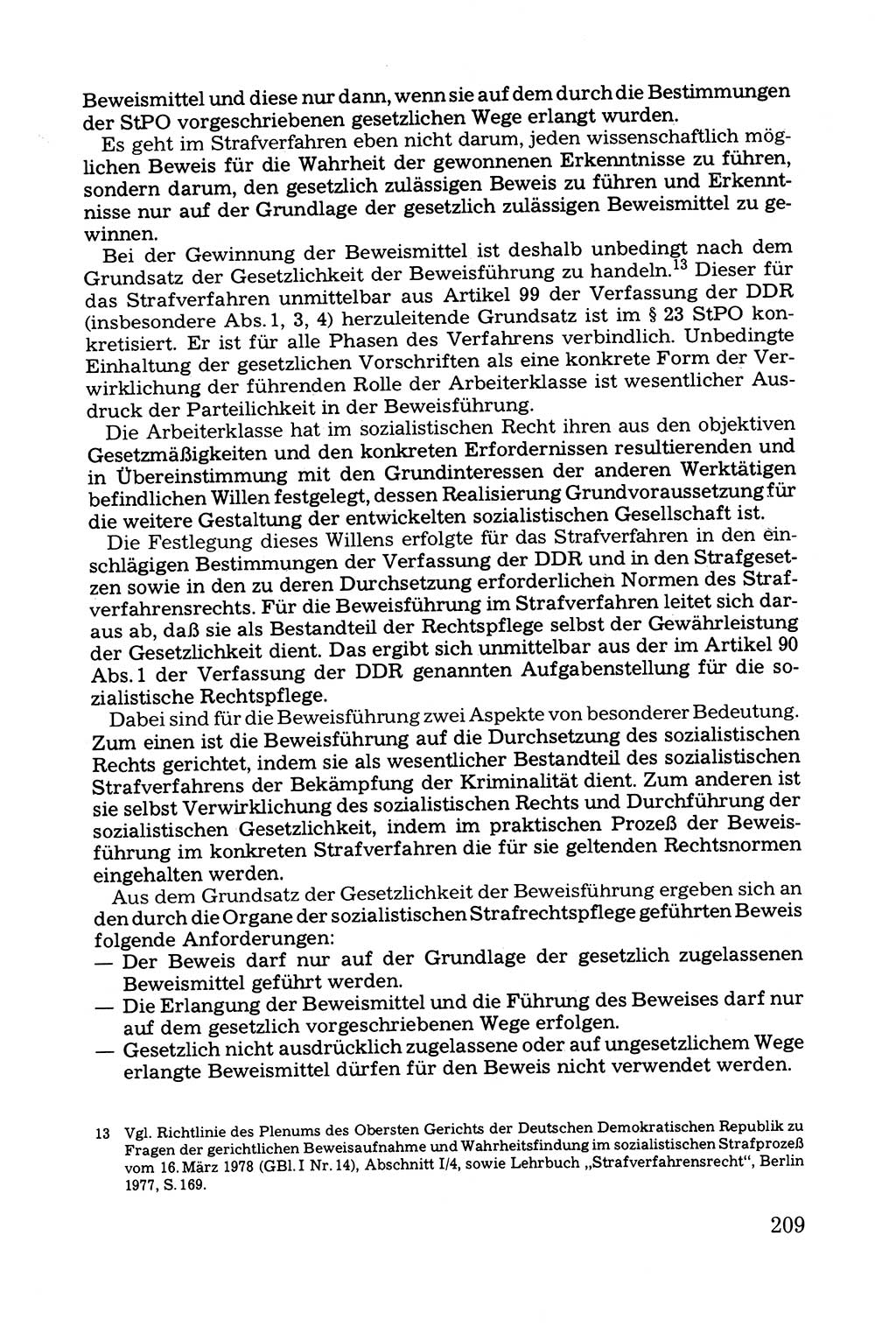 Grundfragen der Beweisführung im Ermittlungsverfahren [Deutsche Demokratische Republik (DDR)] 1980, Seite 209 (Bws.-Fhrg. EV DDR 1980, S. 209)