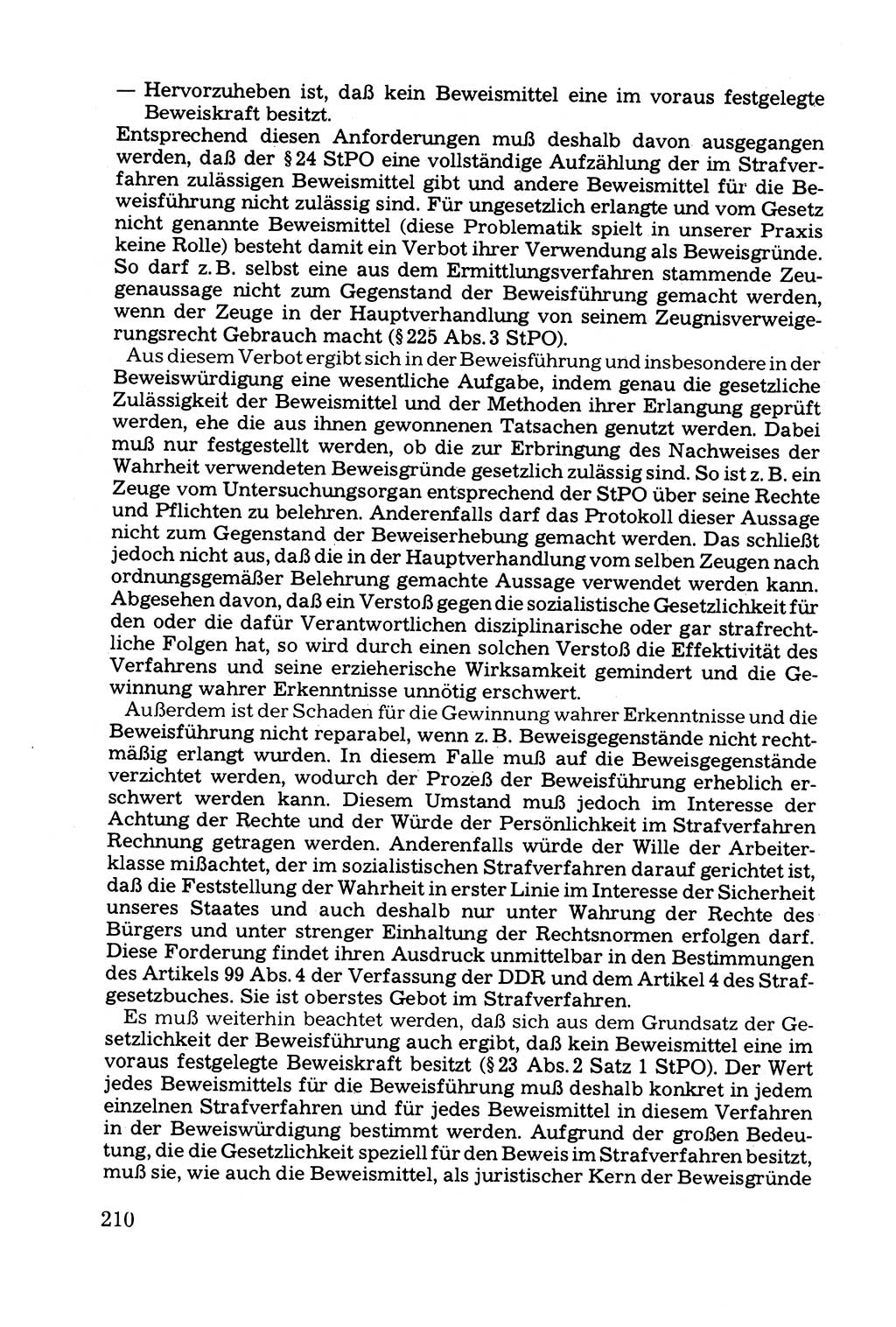 Grundfragen der Beweisführung im Ermittlungsverfahren [Deutsche Demokratische Republik (DDR)] 1980, Seite 210 (Bws.-Fhrg. EV DDR 1980, S. 210)