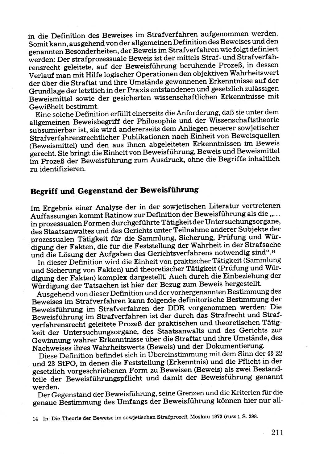 Grundfragen der Beweisführung im Ermittlungsverfahren [Deutsche Demokratische Republik (DDR)] 1980, Seite 211 (Bws.-Fhrg. EV DDR 1980, S. 211)