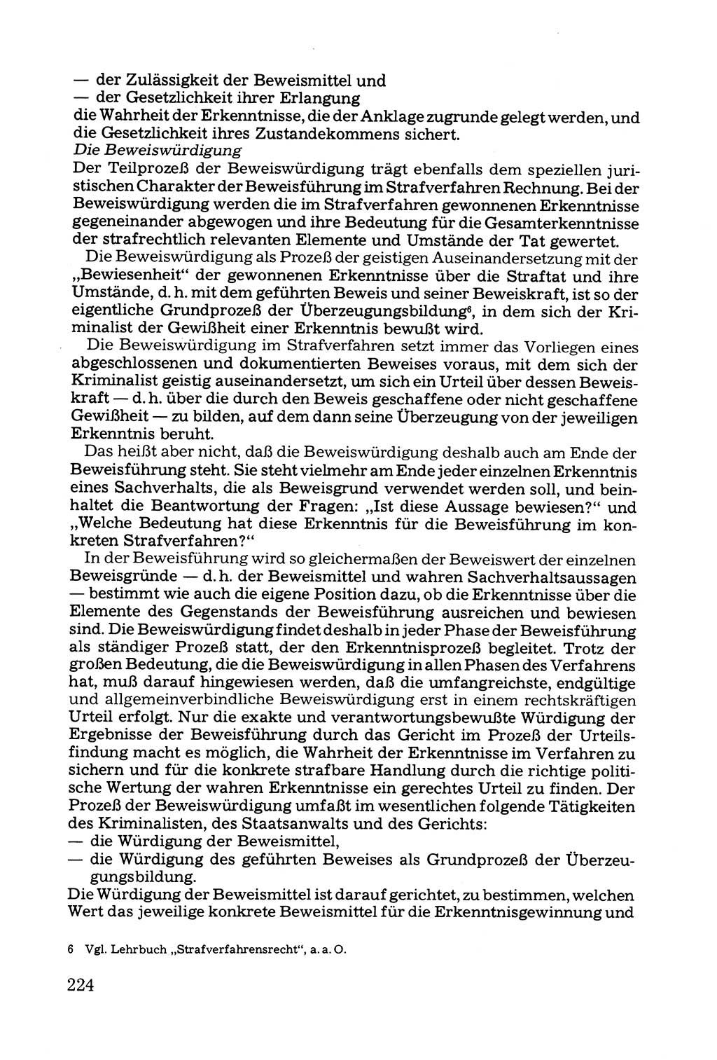 Grundfragen der Beweisführung im Ermittlungsverfahren [Deutsche Demokratische Republik (DDR)] 1980, Seite 224 (Bws.-Fhrg. EV DDR 1980, S. 224)