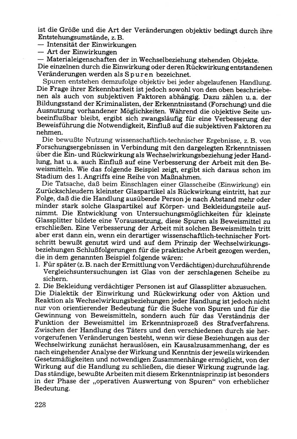 Grundfragen der Beweisführung im Ermittlungsverfahren [Deutsche Demokratische Republik (DDR)] 1980, Seite 228 (Bws.-Fhrg. EV DDR 1980, S. 228)