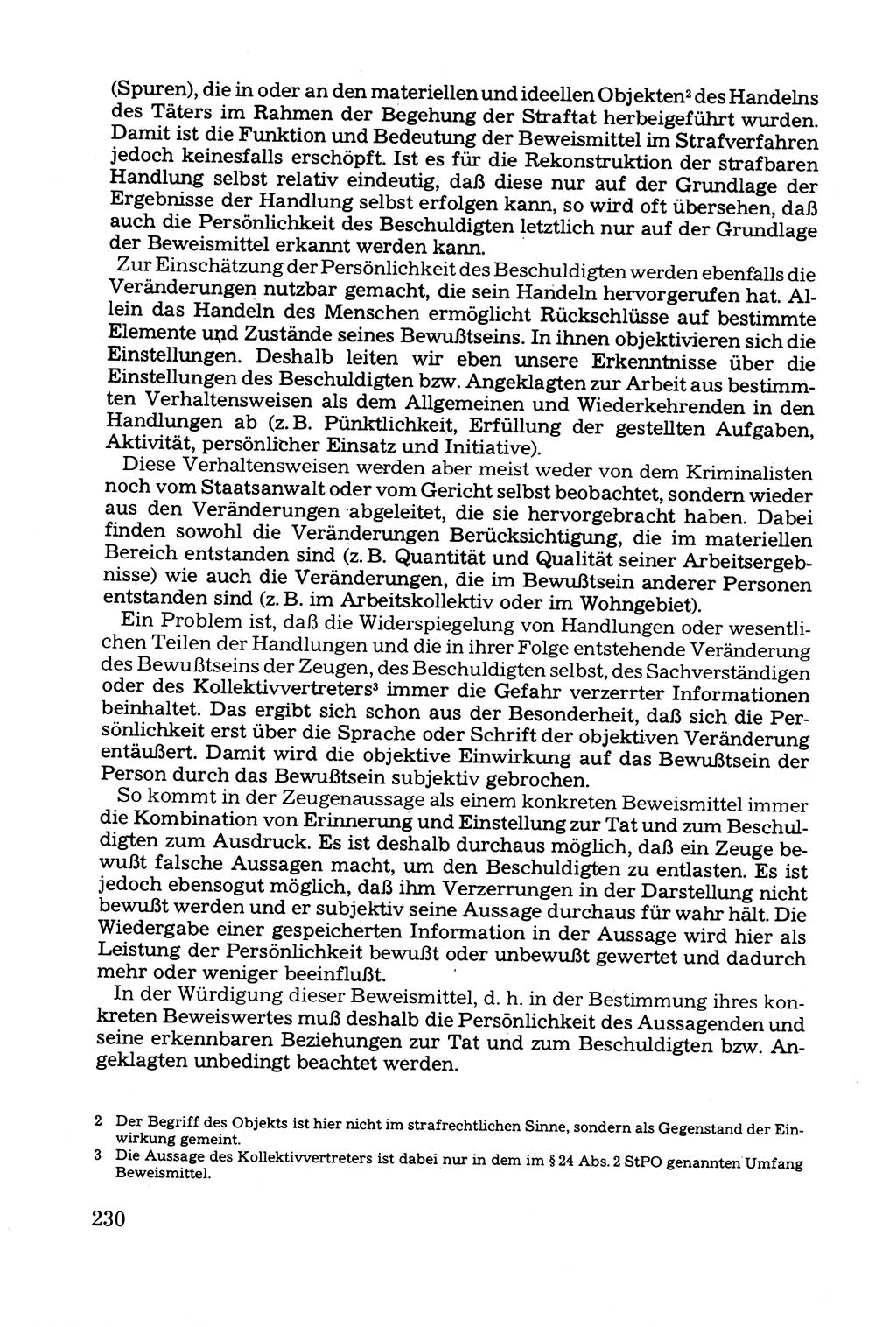 Grundfragen der Beweisführung im Ermittlungsverfahren [Deutsche Demokratische Republik (DDR)] 1980, Seite 230 (Bws.-Fhrg. EV DDR 1980, S. 230)