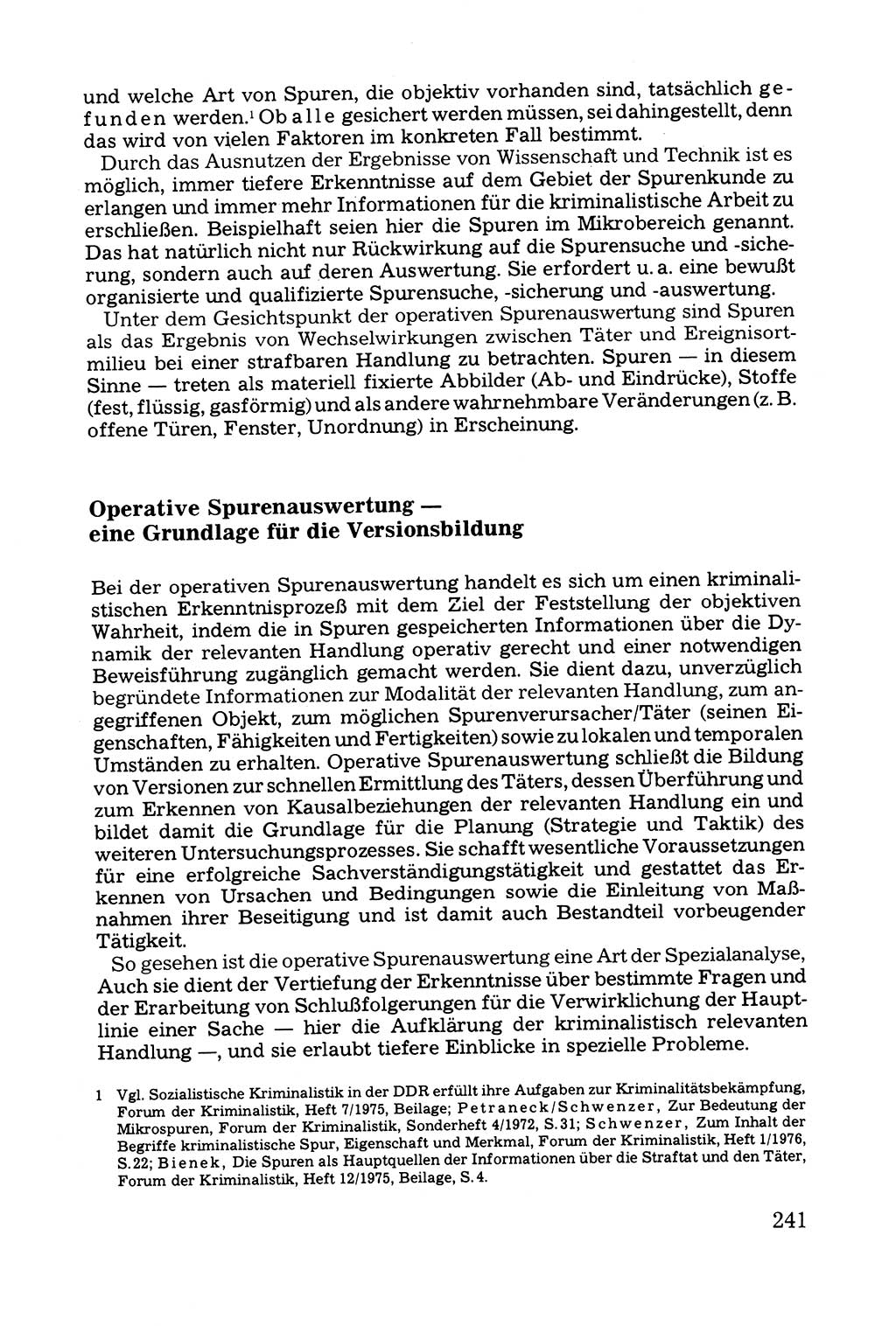 Grundfragen der Beweisführung im Ermittlungsverfahren [Deutsche Demokratische Republik (DDR)] 1980, Seite 241 (Bws.-Fhrg. EV DDR 1980, S. 241)