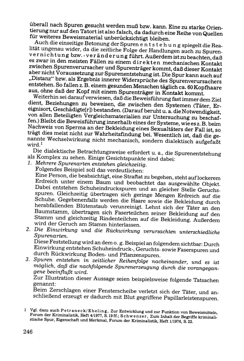 Grundfragen der Beweisführung im Ermittlungsverfahren [Deutsche Demokratische Republik (DDR)] 1980, Seite 246 (Bws.-Fhrg. EV DDR 1980, S. 246)