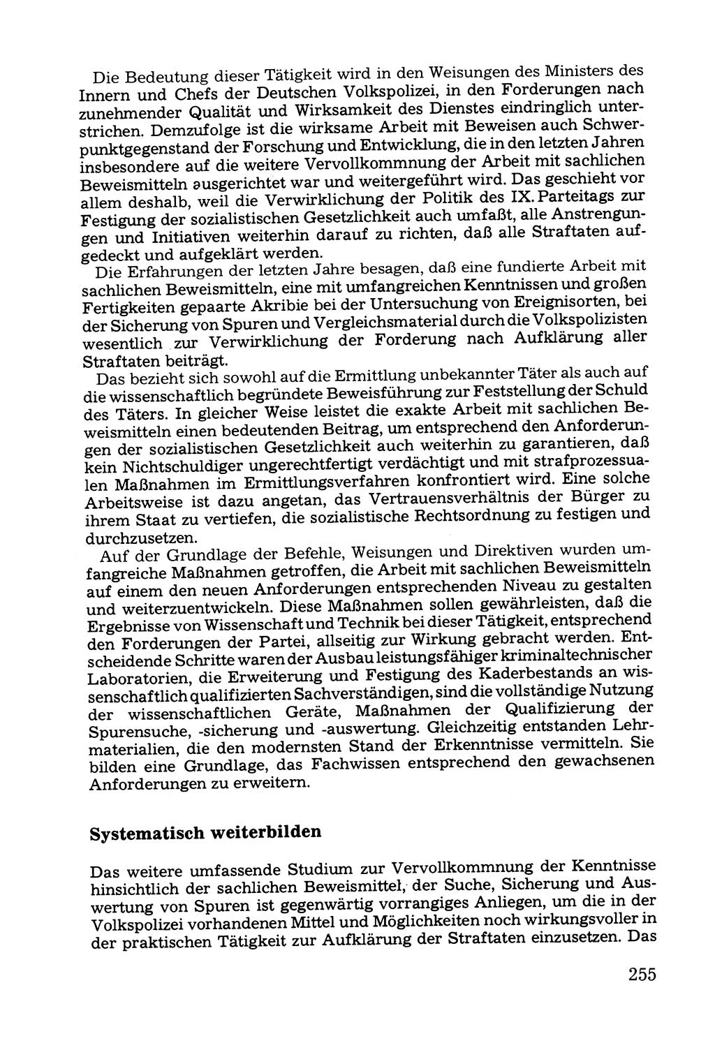 Grundfragen der Beweisführung im Ermittlungsverfahren [Deutsche Demokratische Republik (DDR)] 1980, Seite 255 (Bws.-Fhrg. EV DDR 1980, S. 255)