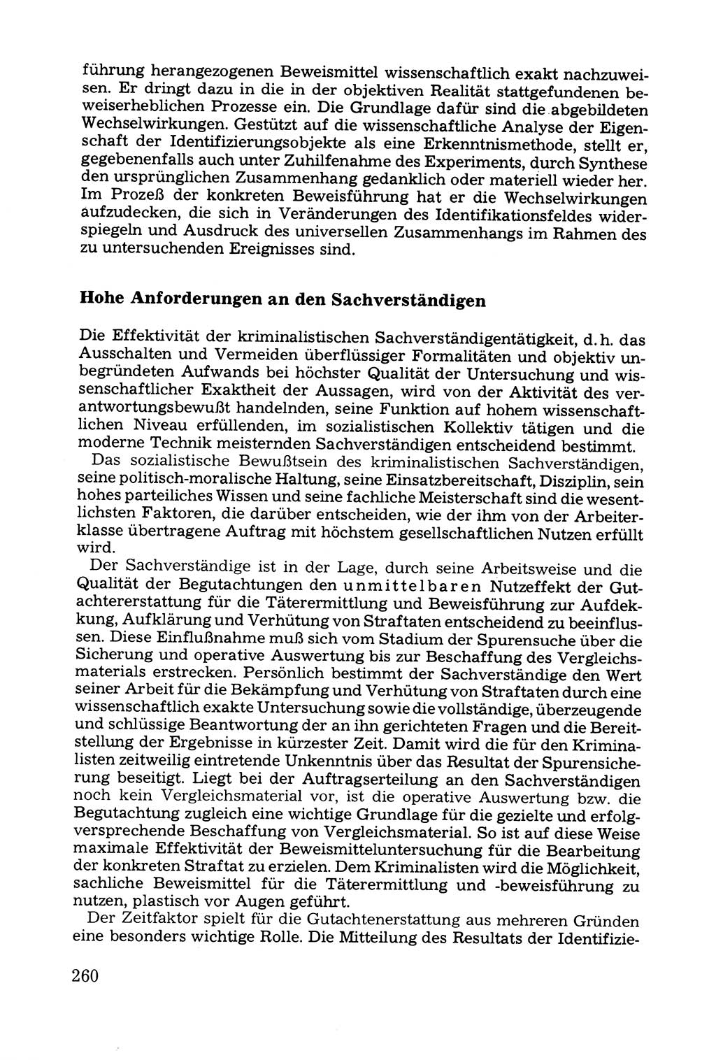 Grundfragen der Beweisführung im Ermittlungsverfahren [Deutsche Demokratische Republik (DDR)] 1980, Seite 260 (Bws.-Fhrg. EV DDR 1980, S. 260)