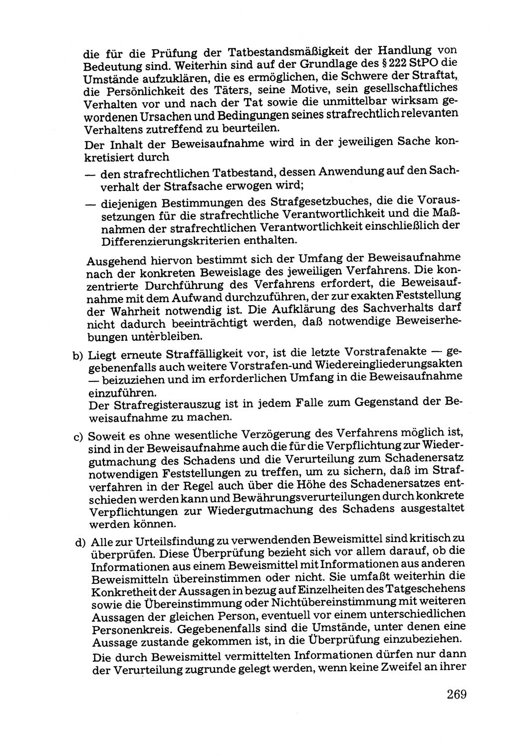 Grundfragen der Beweisführung im Ermittlungsverfahren [Deutsche Demokratische Republik (DDR)] 1980, Seite 269 (Bws.-Fhrg. EV DDR 1980, S. 269)