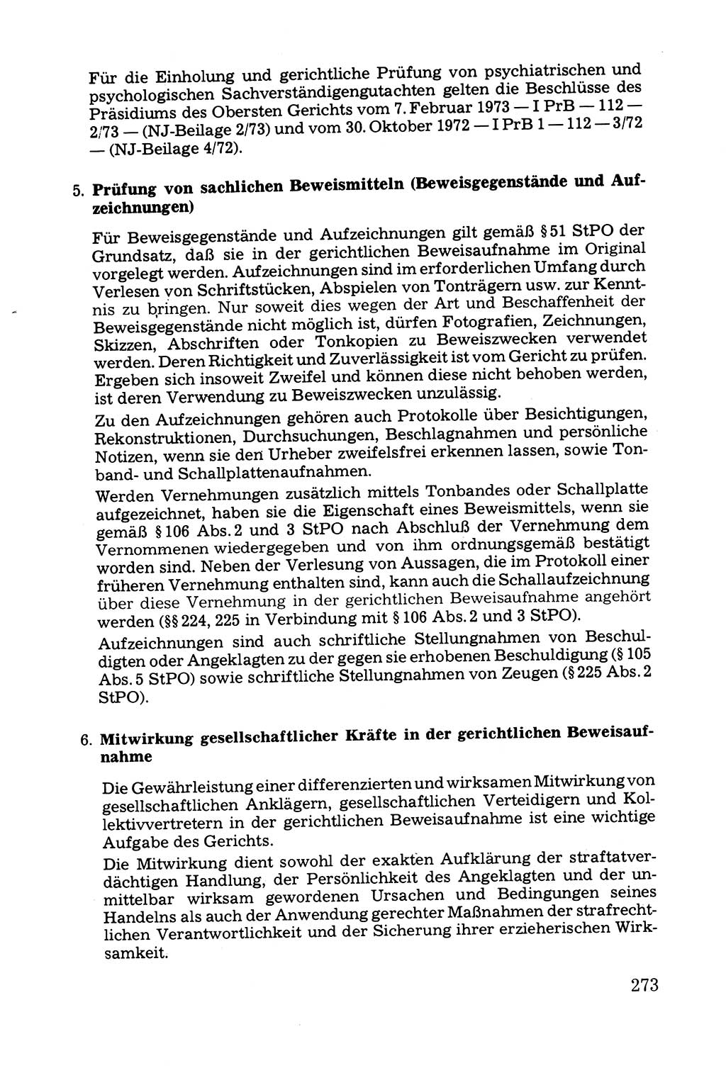 Grundfragen der Beweisführung im Ermittlungsverfahren [Deutsche Demokratische Republik (DDR)] 1980, Seite 273 (Bws.-Fhrg. EV DDR 1980, S. 273)