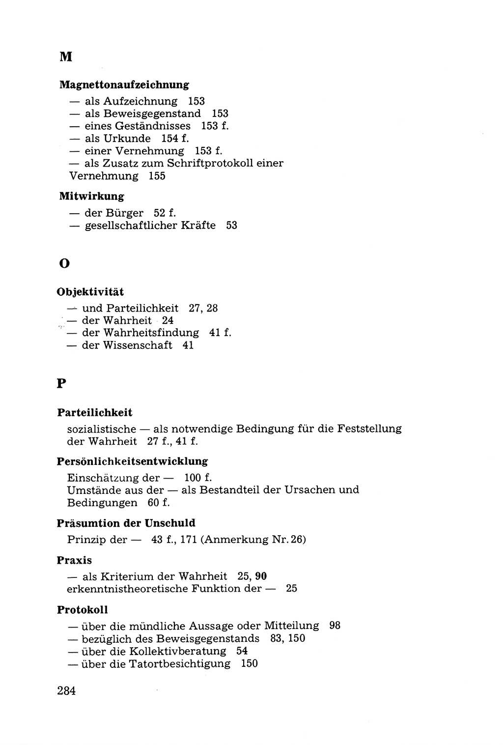 Grundfragen der Beweisführung im Ermittlungsverfahren [Deutsche Demokratische Republik (DDR)] 1980, Seite 284 (Bws.-Fhrg. EV DDR 1980, S. 284)