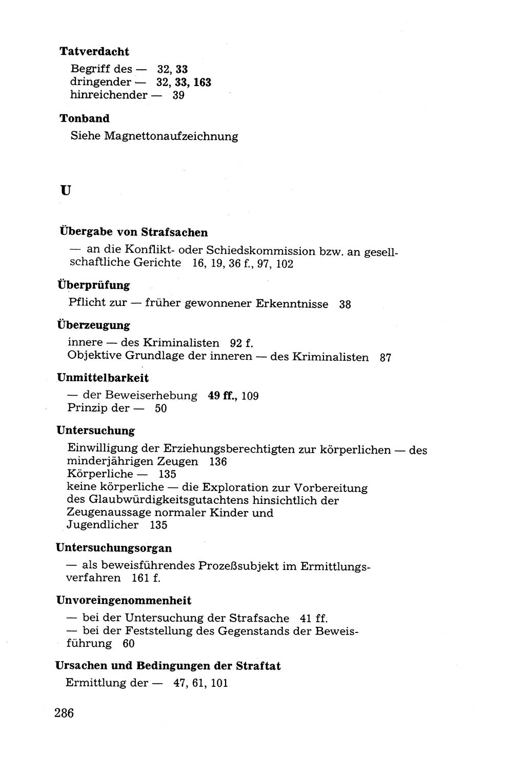 Grundfragen der Beweisführung im Ermittlungsverfahren [Deutsche Demokratische Republik (DDR)] 1980, Seite 286 (Bws.-Fhrg. EV DDR 1980, S. 286)