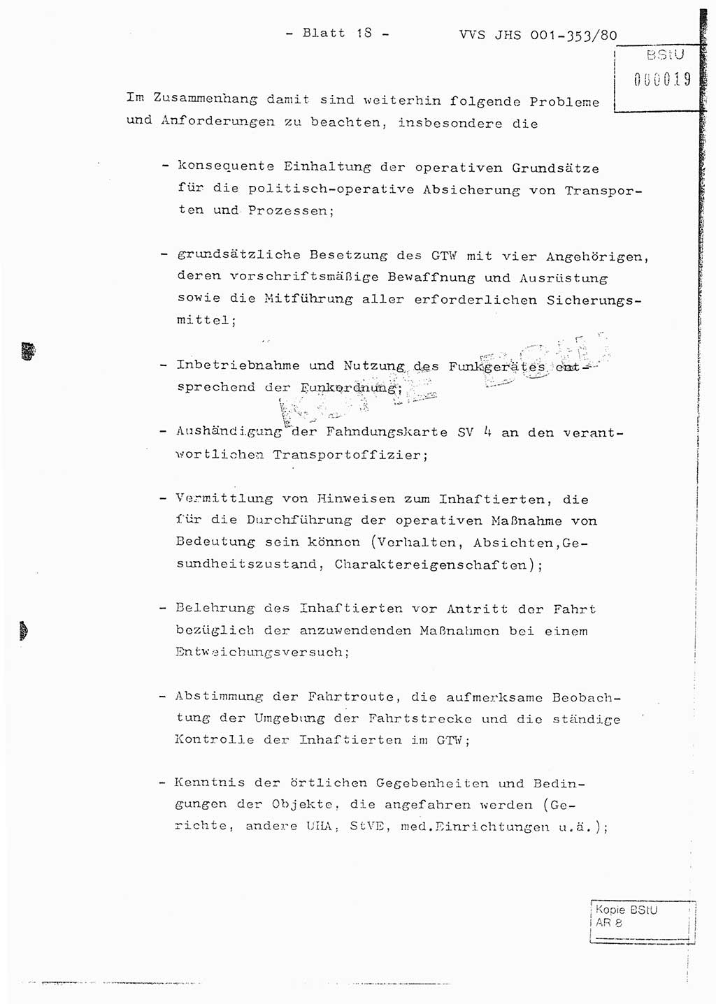 Diplomarbeit Hauptmann Joachim Klaumünzner (Abt. ⅩⅣ), Ministerium für Staatssicherheit (MfS) [Deutsche Demokratische Republik (DDR)], Juristische Hochschule (JHS), Vertrauliche Verschlußsache (VVS) o001-353/80, Potsdam 1980, Blatt 18 (Dipl.-Arb. MfS DDR JHS VVS o001-353/80 1980, Bl. 18)