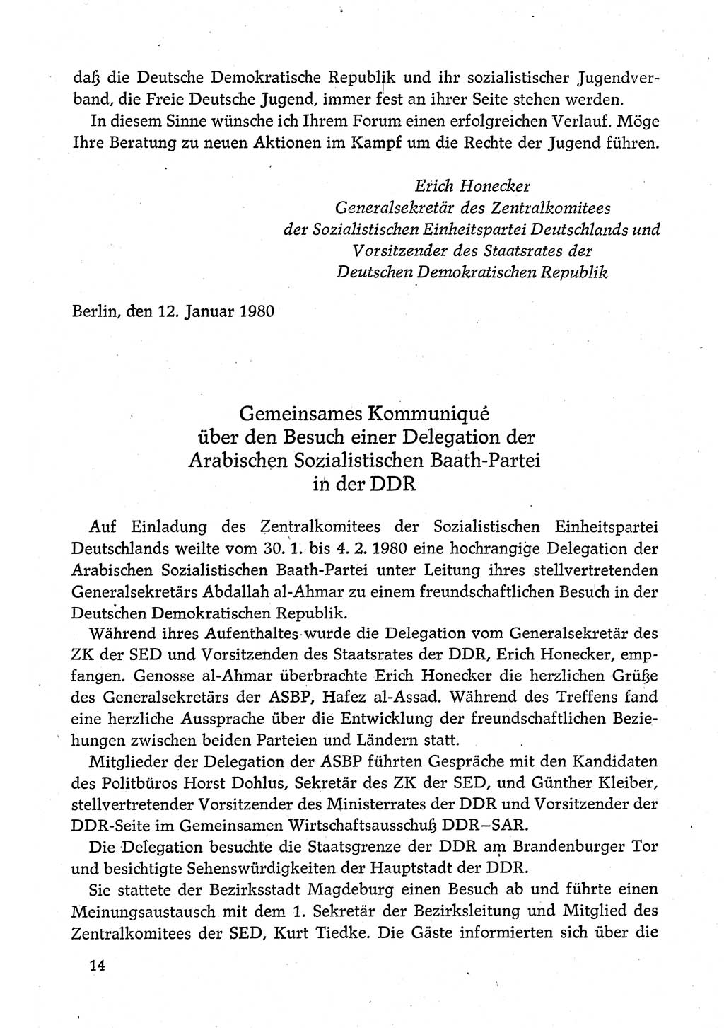 Dokumente der Sozialistischen Einheitspartei Deutschlands (SED) [Deutsche Demokratische Republik (DDR)] 1980-1981, Seite 14 (Dok. SED DDR 1980-1981, S. 14)