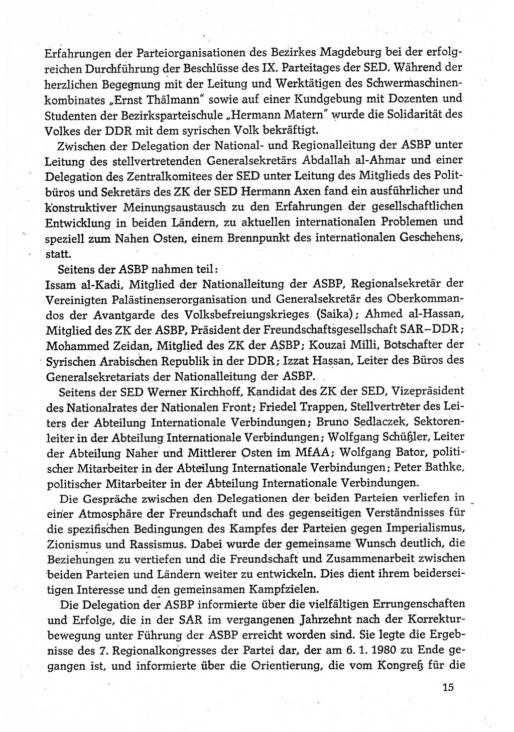 Dokumente der Sozialistischen Einheitspartei Deutschlands (SED) [Deutsche Demokratische Republik (DDR)] 1980-1981, Seite 15 (Dok. SED DDR 1980-1981, S. 15)