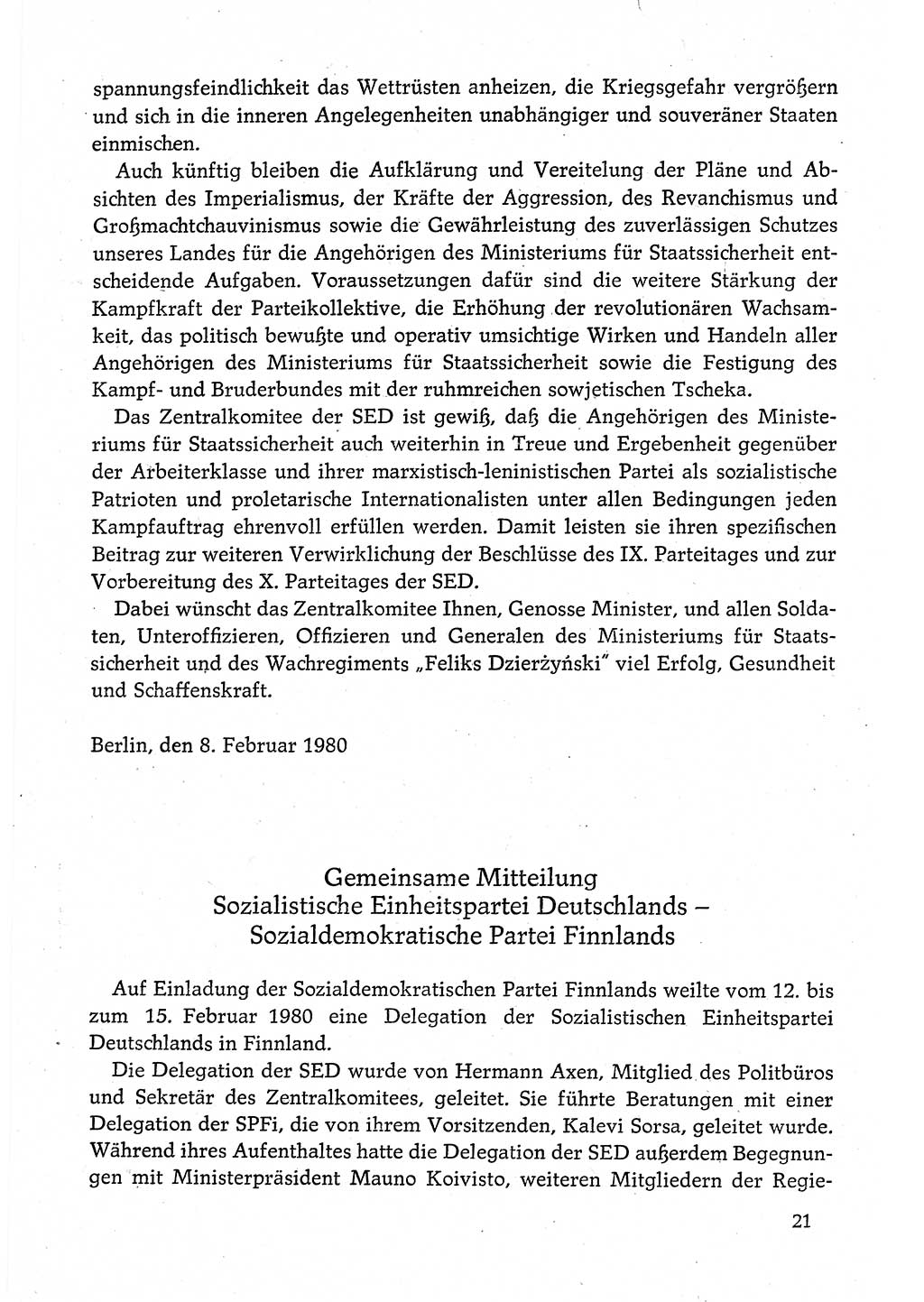 Dokumente der Sozialistischen Einheitspartei Deutschlands (SED) [Deutsche Demokratische Republik (DDR)] 1980-1981, Seite 21 (Dok. SED DDR 1980-1981, S. 21)