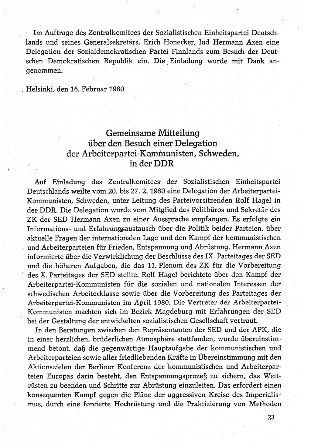 Dokumente der Sozialistischen Einheitspartei Deutschlands (SED) [Deutsche Demokratische Republik (DDR)] 1980-1981, Seite 23 (Dok. SED DDR 1980-1981, S. 23)