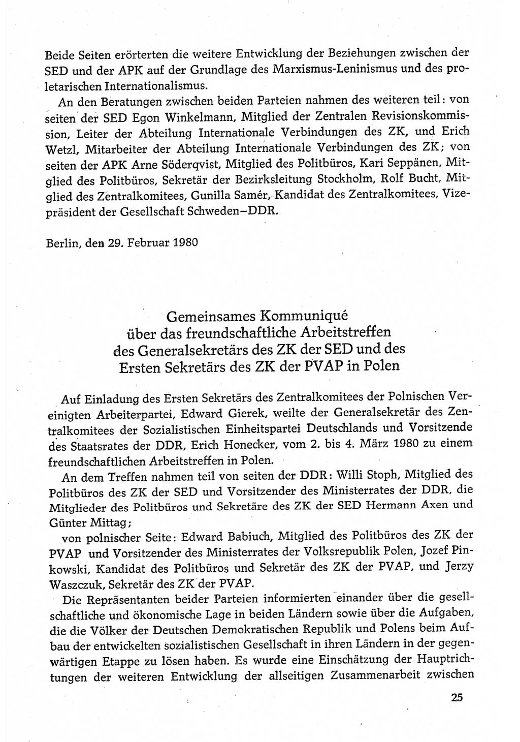 Dokumente der Sozialistischen Einheitspartei Deutschlands (SED) [Deutsche Demokratische Republik (DDR)] 1980-1981, Seite 25 (Dok. SED DDR 1980-1981, S. 25)