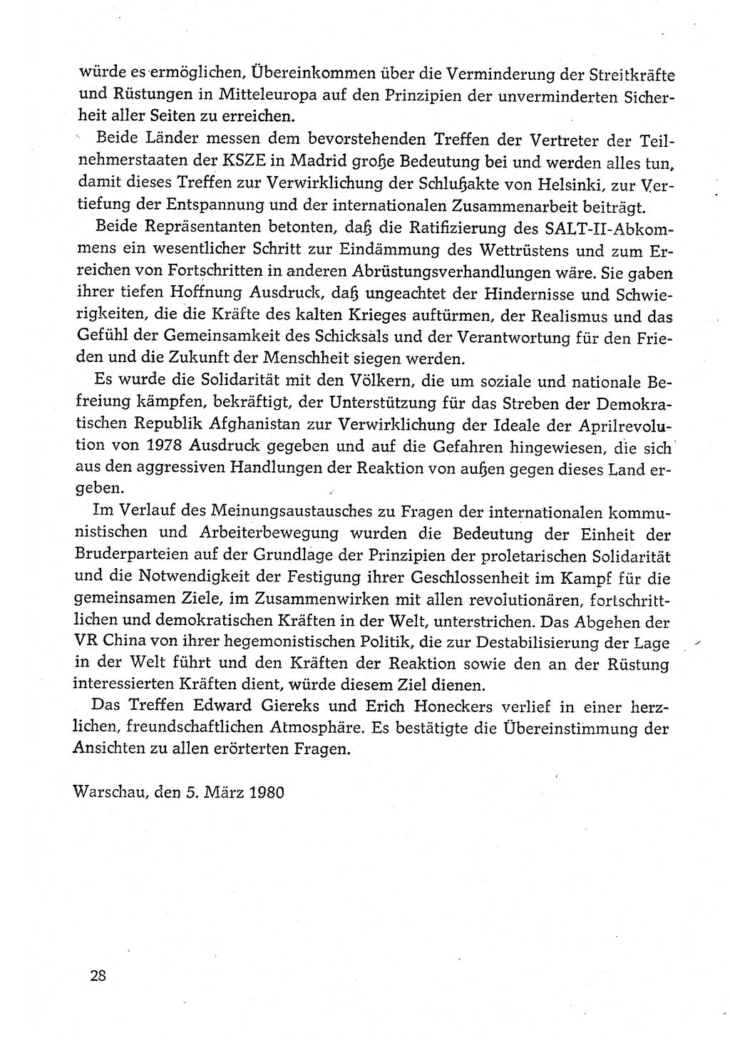 Dokumente der Sozialistischen Einheitspartei Deutschlands (SED) [Deutsche Demokratische Republik (DDR)] 1980-1981, Seite 28 (Dok. SED DDR 1980-1981, S. 28)