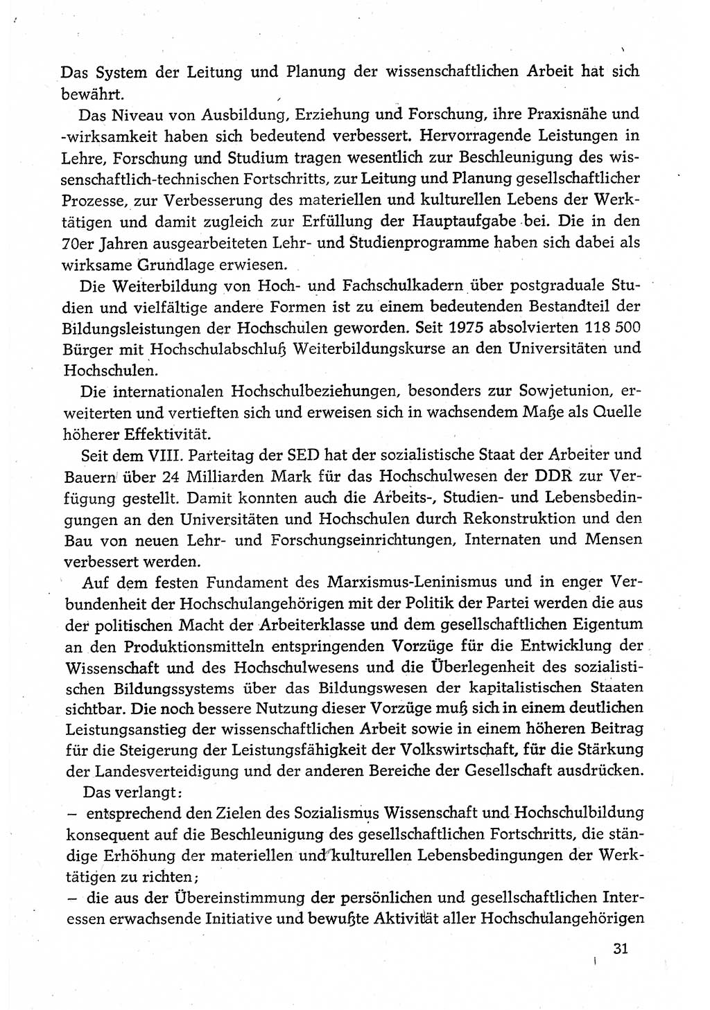 Dokumente der Sozialistischen Einheitspartei Deutschlands (SED) [Deutsche Demokratische Republik (DDR)] 1980-1981, Seite 31 (Dok. SED DDR 1980-1981, S. 31)