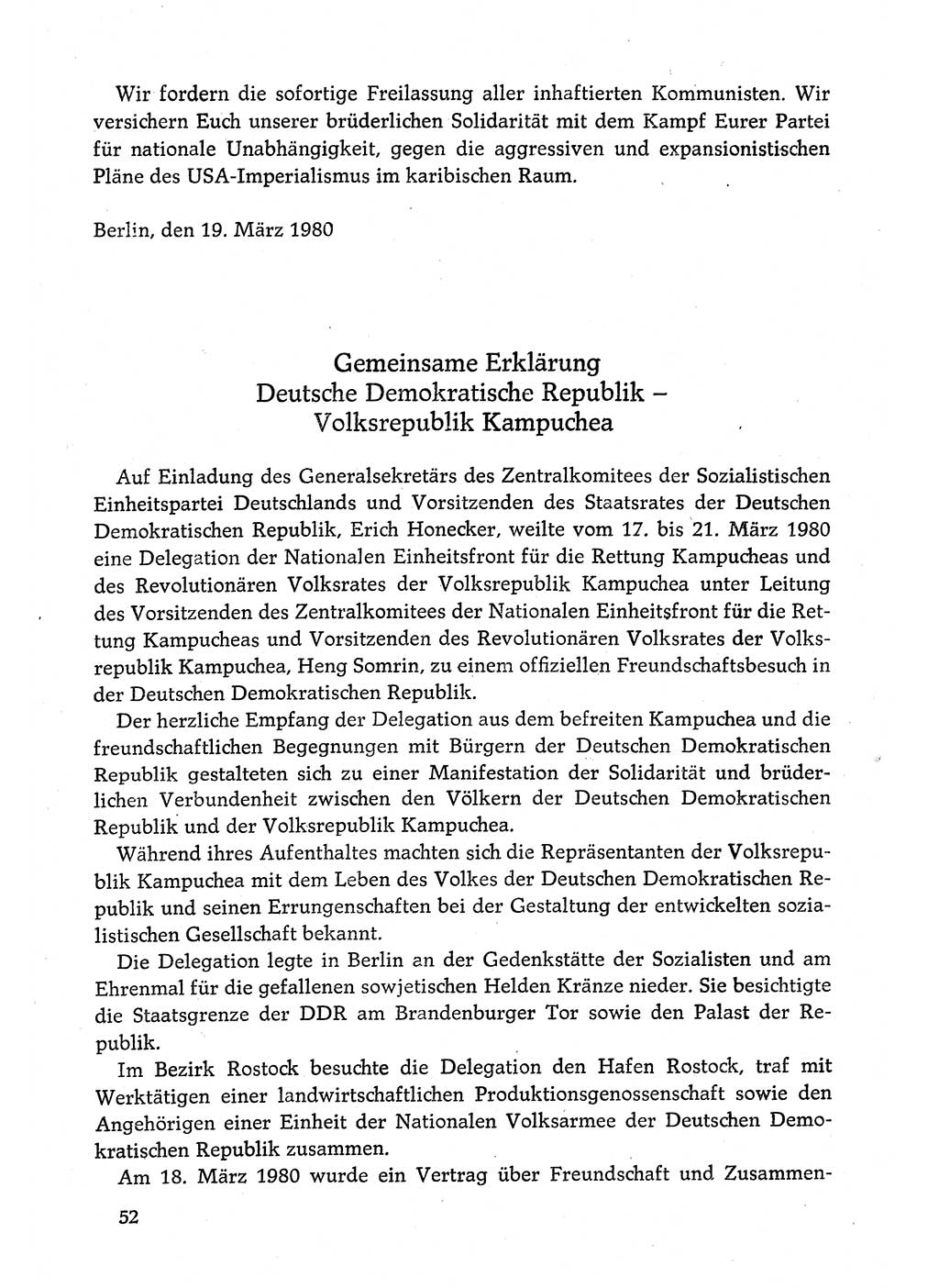 Dokumente der Sozialistischen Einheitspartei Deutschlands (SED) [Deutsche Demokratische Republik (DDR)] 1980-1981, Seite 52 (Dok. SED DDR 1980-1981, S. 52)