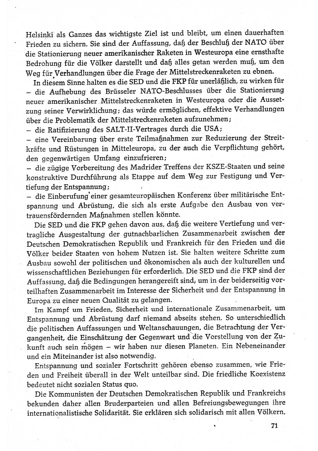 Dokumente der Sozialistischen Einheitspartei Deutschlands (SED) [Deutsche Demokratische Republik (DDR)] 1980-1981, Seite 71 (Dok. SED DDR 1980-1981, S. 71)