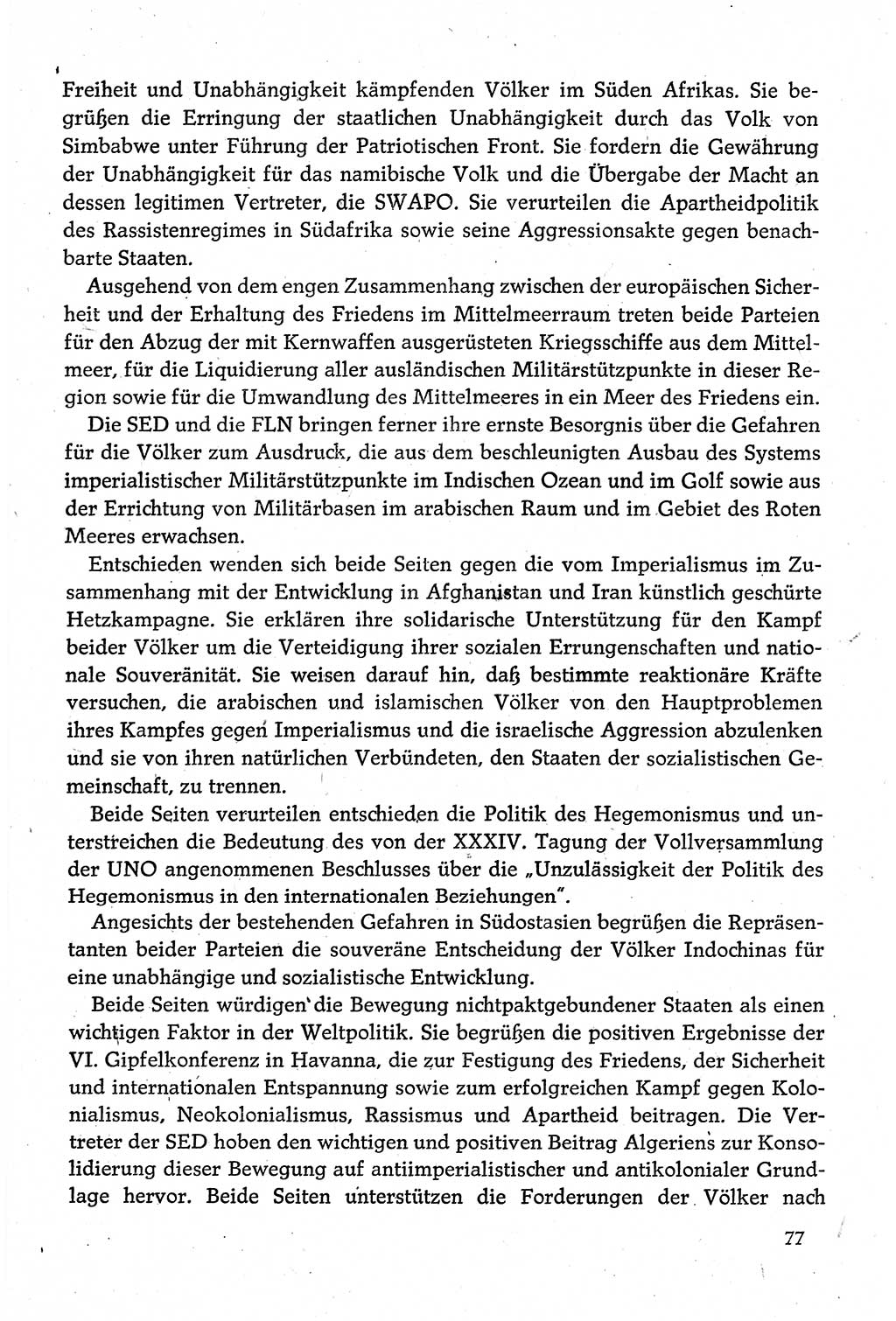 Dokumente der Sozialistischen Einheitspartei Deutschlands (SED) [Deutsche Demokratische Republik (DDR)] 1980-1981, Seite 77 (Dok. SED DDR 1980-1981, S. 77)