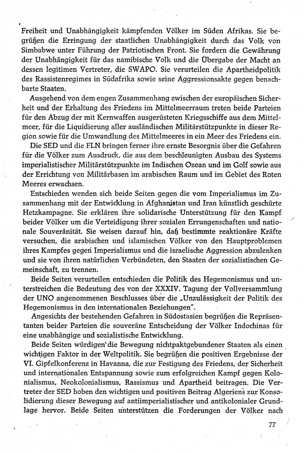 Dokumente der Sozialistischen Einheitspartei Deutschlands (SED) [Deutsche Demokratische Republik (DDR)] 1980-1981, Seite 77 (Dok. SED DDR 1980-1981, S. 77)