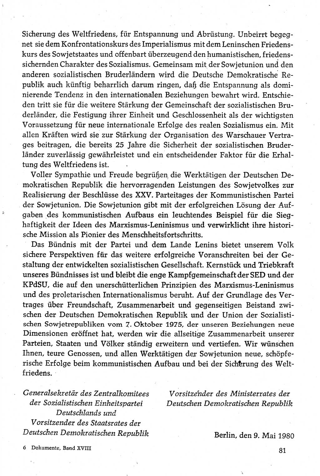 Dokumente der Sozialistischen Einheitspartei Deutschlands (SED) [Deutsche Demokratische Republik (DDR)] 1980-1981, Seite 81 (Dok. SED DDR 1980-1981, S. 81)