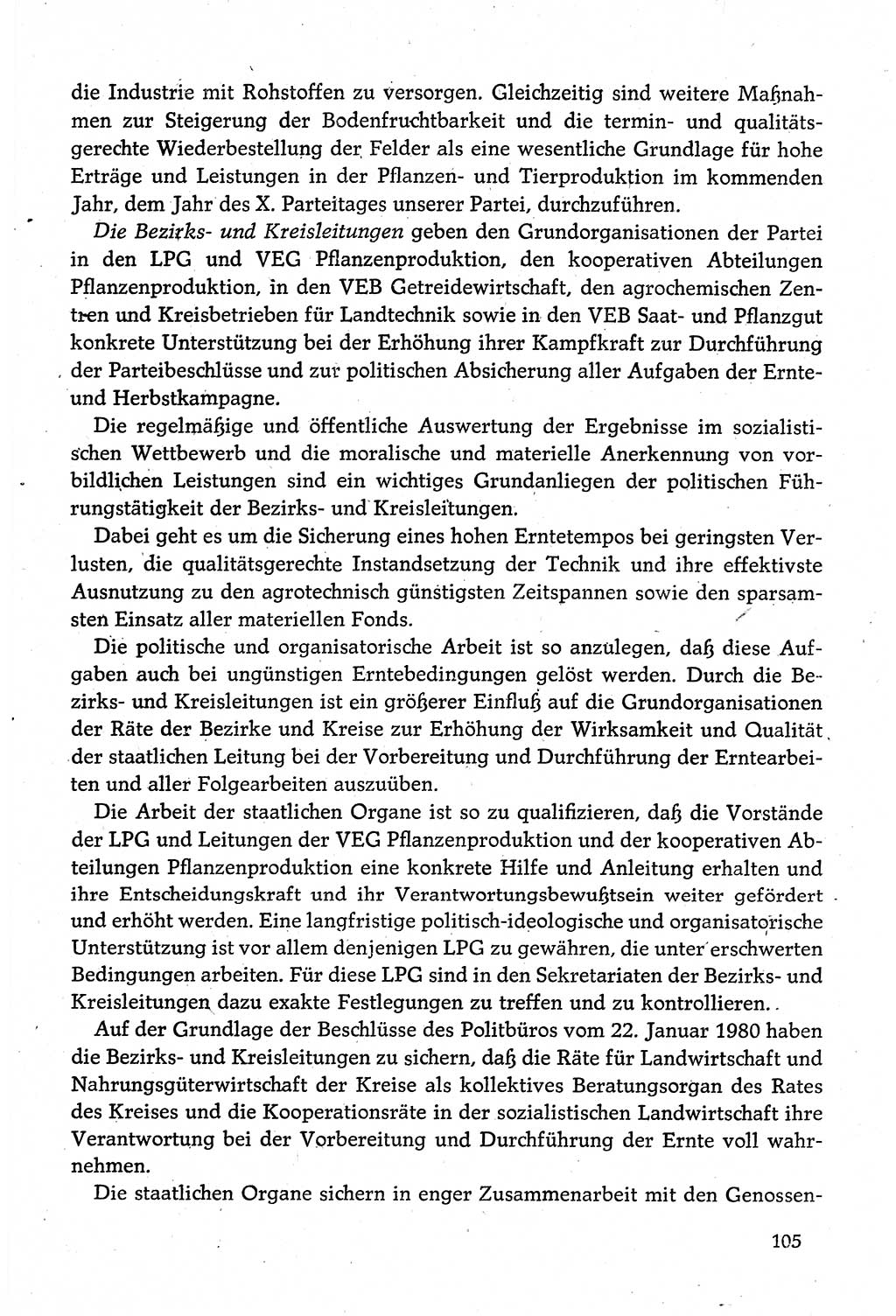 Dokumente der Sozialistischen Einheitspartei Deutschlands (SED) [Deutsche Demokratische Republik (DDR)] 1980-1981, Seite 105 (Dok. SED DDR 1980-1981, S. 105)