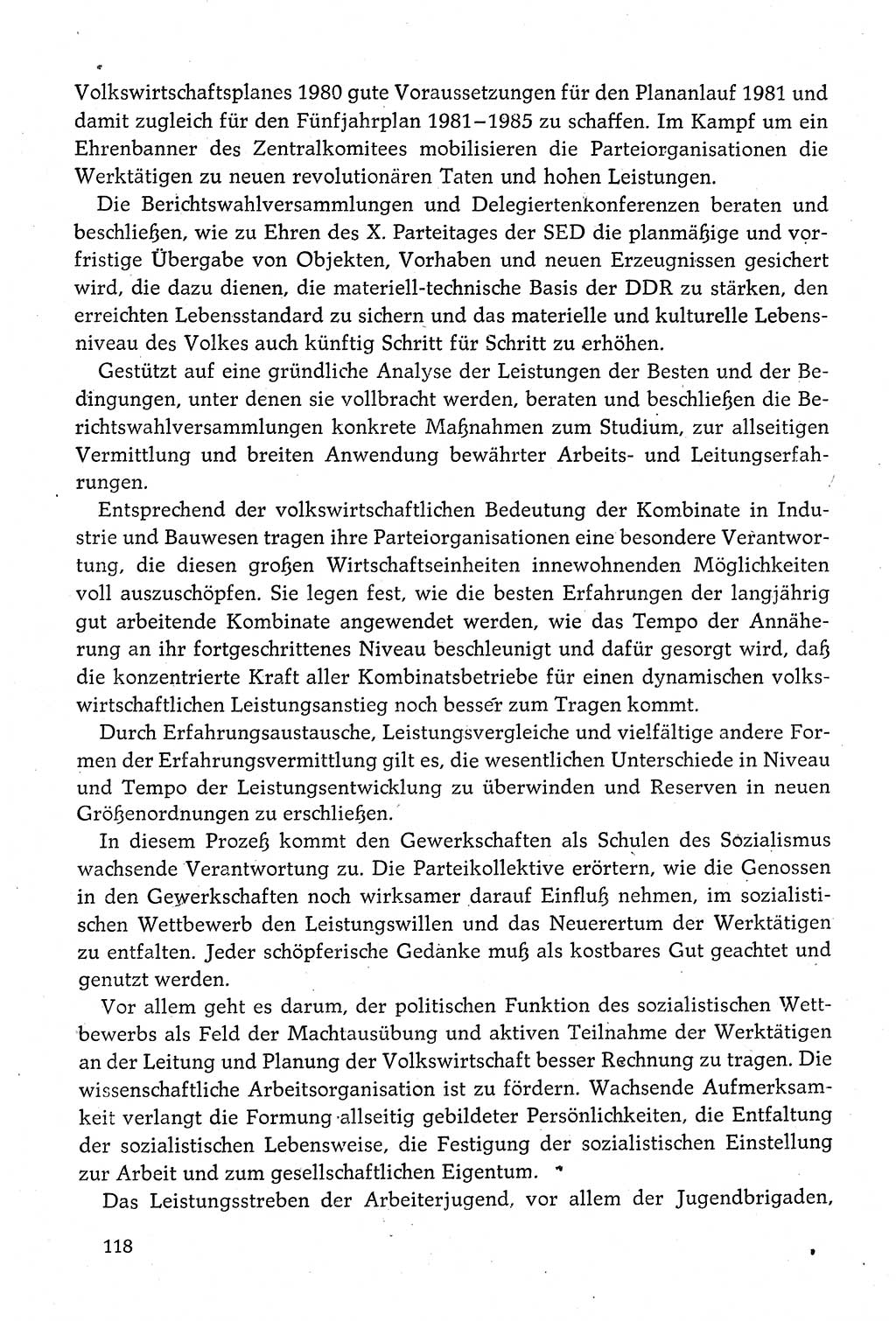 Dokumente der Sozialistischen Einheitspartei Deutschlands (SED) [Deutsche Demokratische Republik (DDR)] 1980-1981, Seite 118 (Dok. SED DDR 1980-1981, S. 118)
