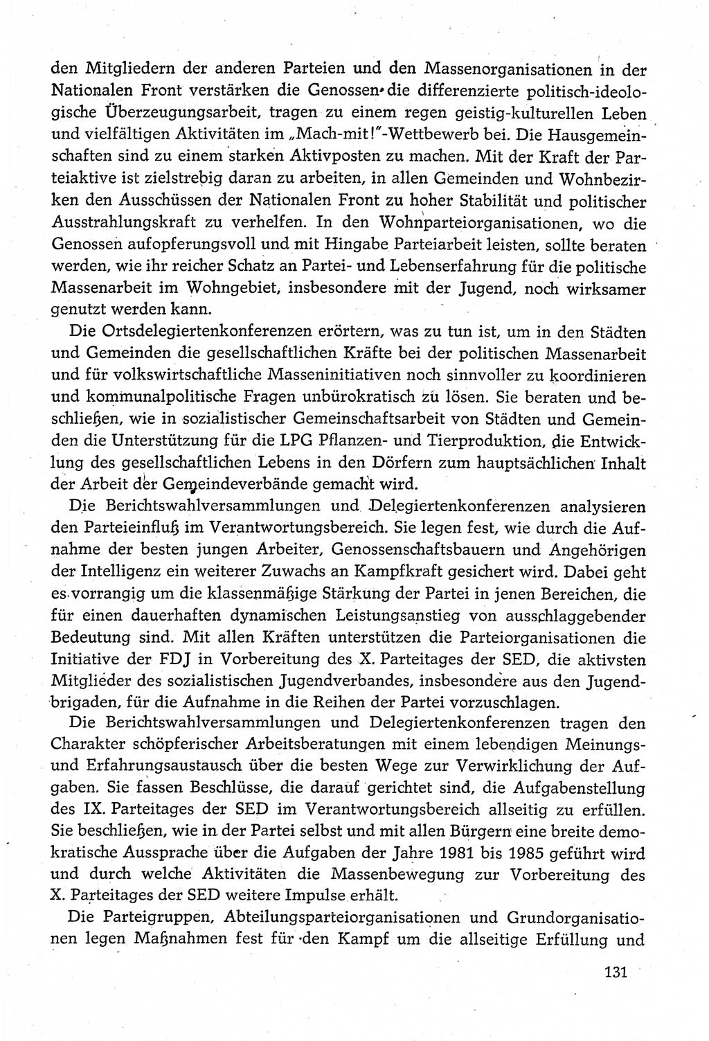 Dokumente der Sozialistischen Einheitspartei Deutschlands (SED) [Deutsche Demokratische Republik (DDR)] 1980-1981, Seite 131 (Dok. SED DDR 1980-1981, S. 131)
